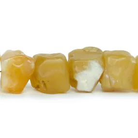 11x11-13x13mm Lemon Drop Yellow Agate Hammer Faceted Cube 8 inch 17 pieces