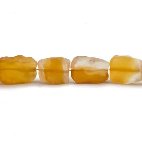 11x11-15x10mm Orange Agate Tumbled Hammer Faceted Square & Rectangle 8 inch 17 pcs