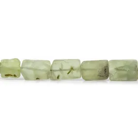 11x9-15x10mm Prehnite Beads Tumbled Hammer Faceted Rectangular 8 inch 16 pcs