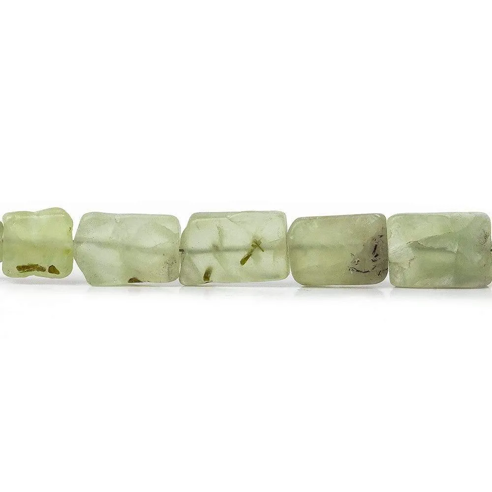 11x9-15x10mm Prehnite Beads Tumbled Hammer Faceted Rectangular 8 inch 16 pcs