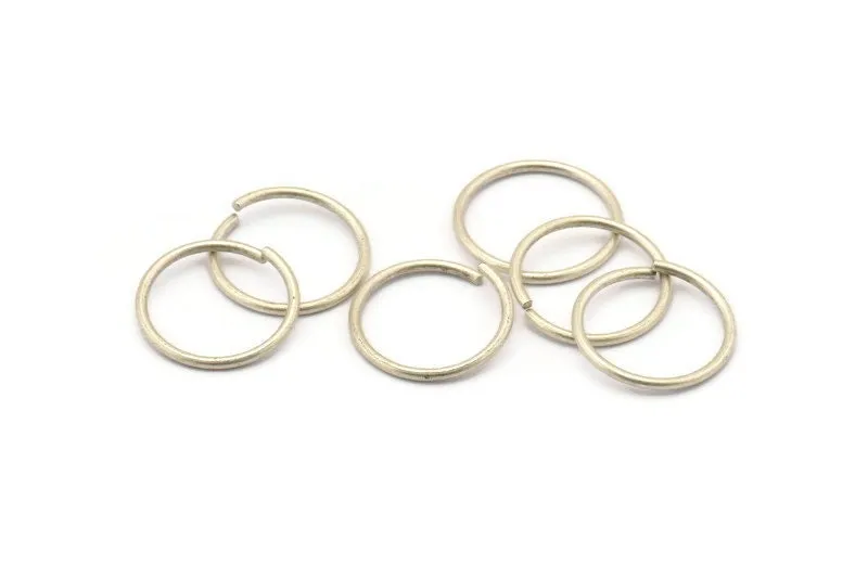 20mm Jump Ring - 12 Antique Silver Plated Brass Jump Rings (20x1.5mm) D0234