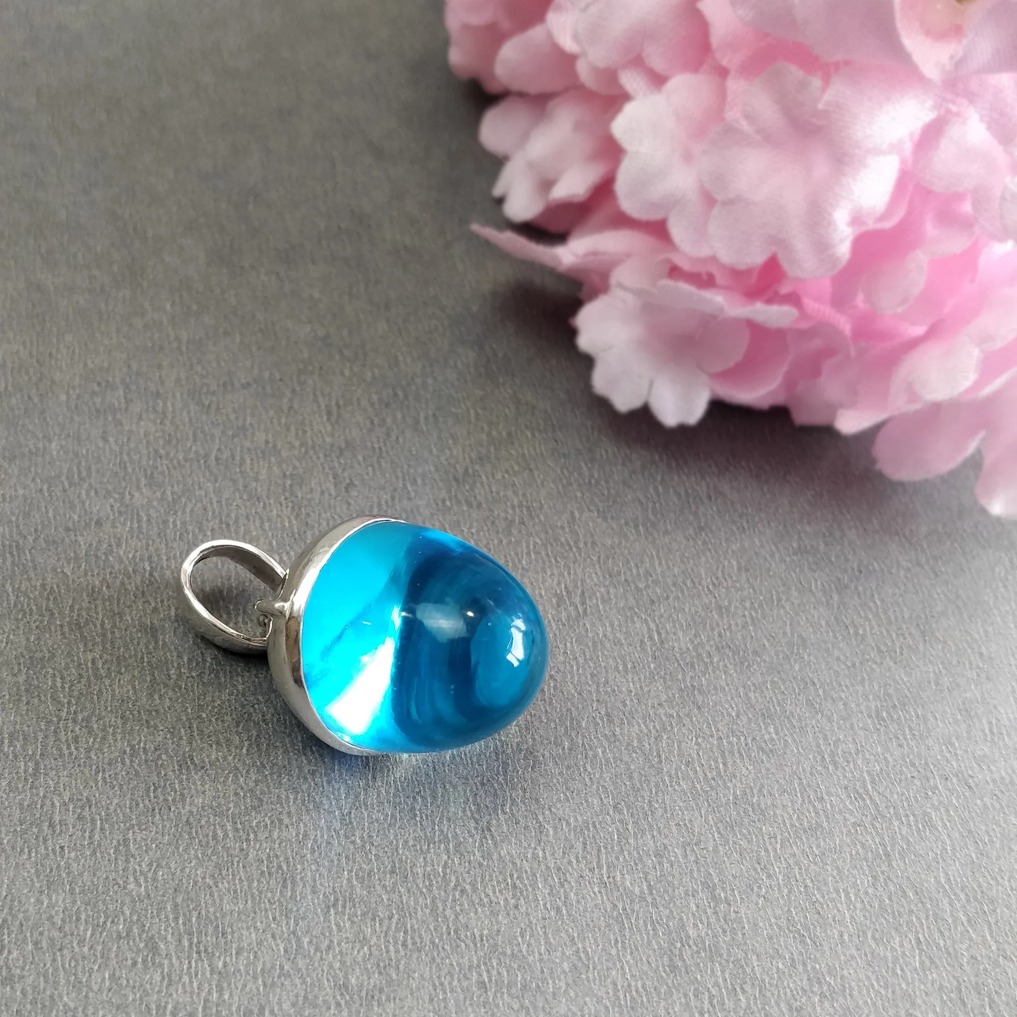 925 Sterling Silver With Rhinestone Pendant : 15.50gms(Approx) Fashion XL Size Bullet Pendant 1.5" Gift For Her