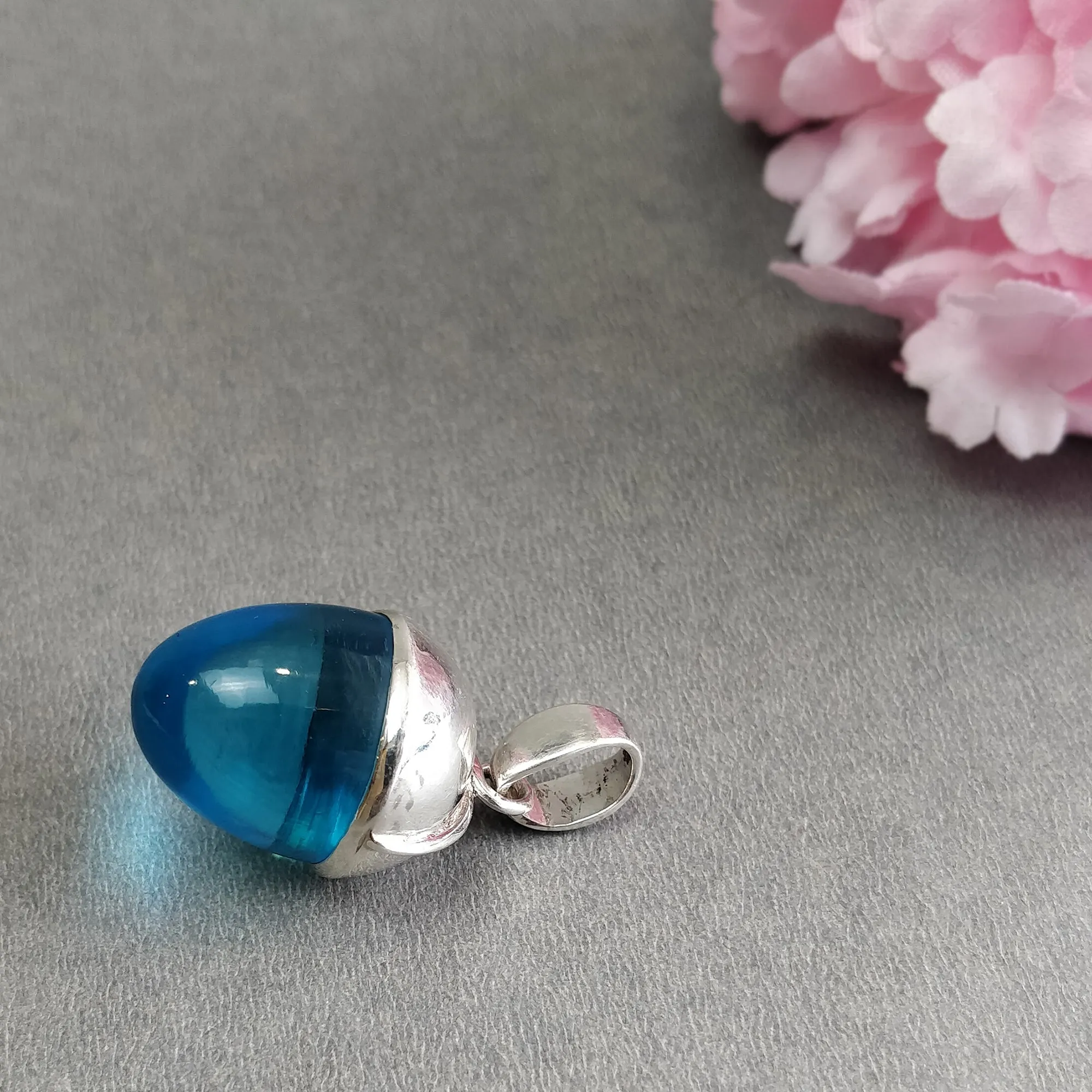 925 Sterling Silver With Rhinestone Pendant : 15.50gms(Approx) Fashion XL Size Bullet Pendant 1.5" Gift For Her
