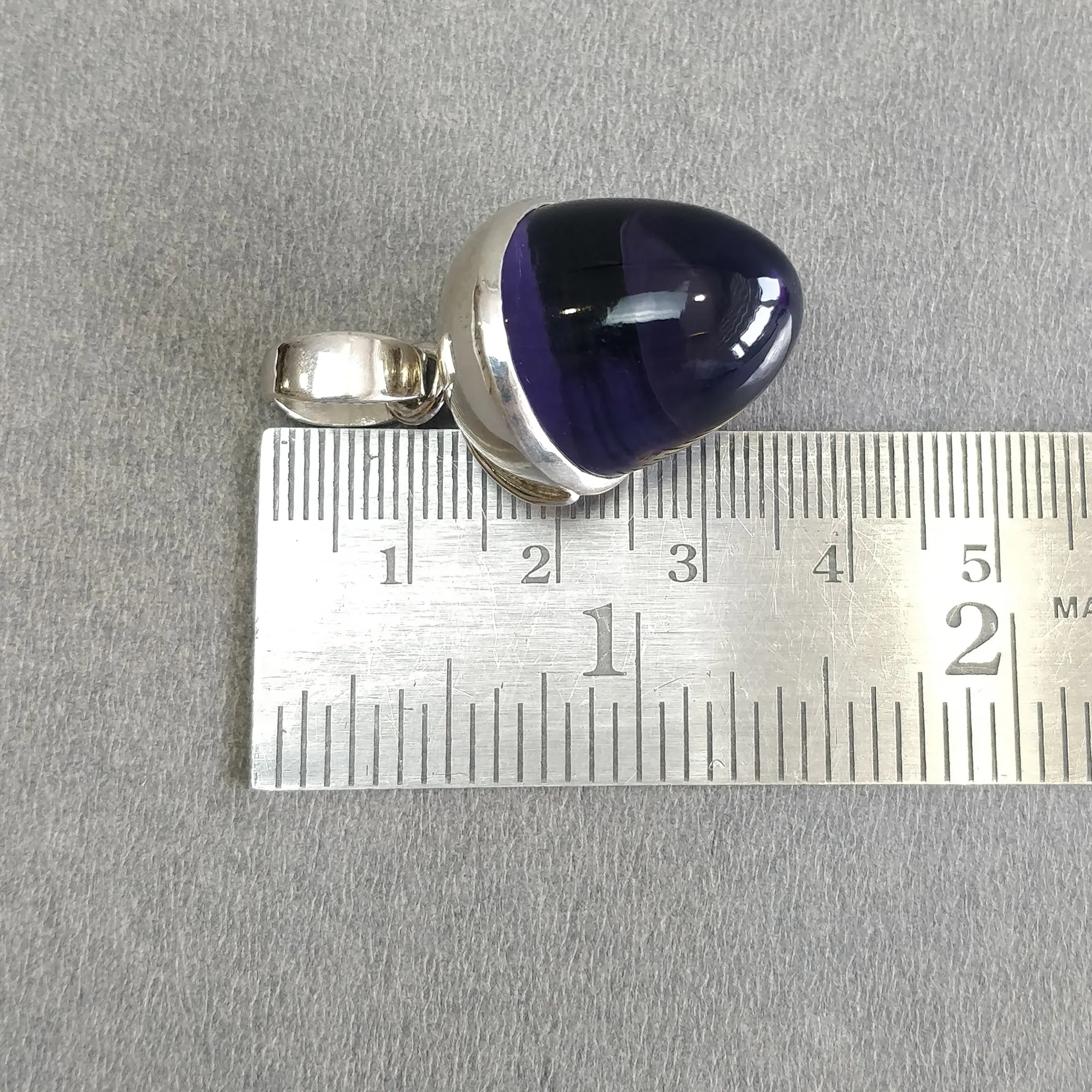 925 Sterling Silver With Rhinestone Pendant : 15.50gms(Approx) Fashion XL Size Bullet Pendant 1.5" Gift For Her