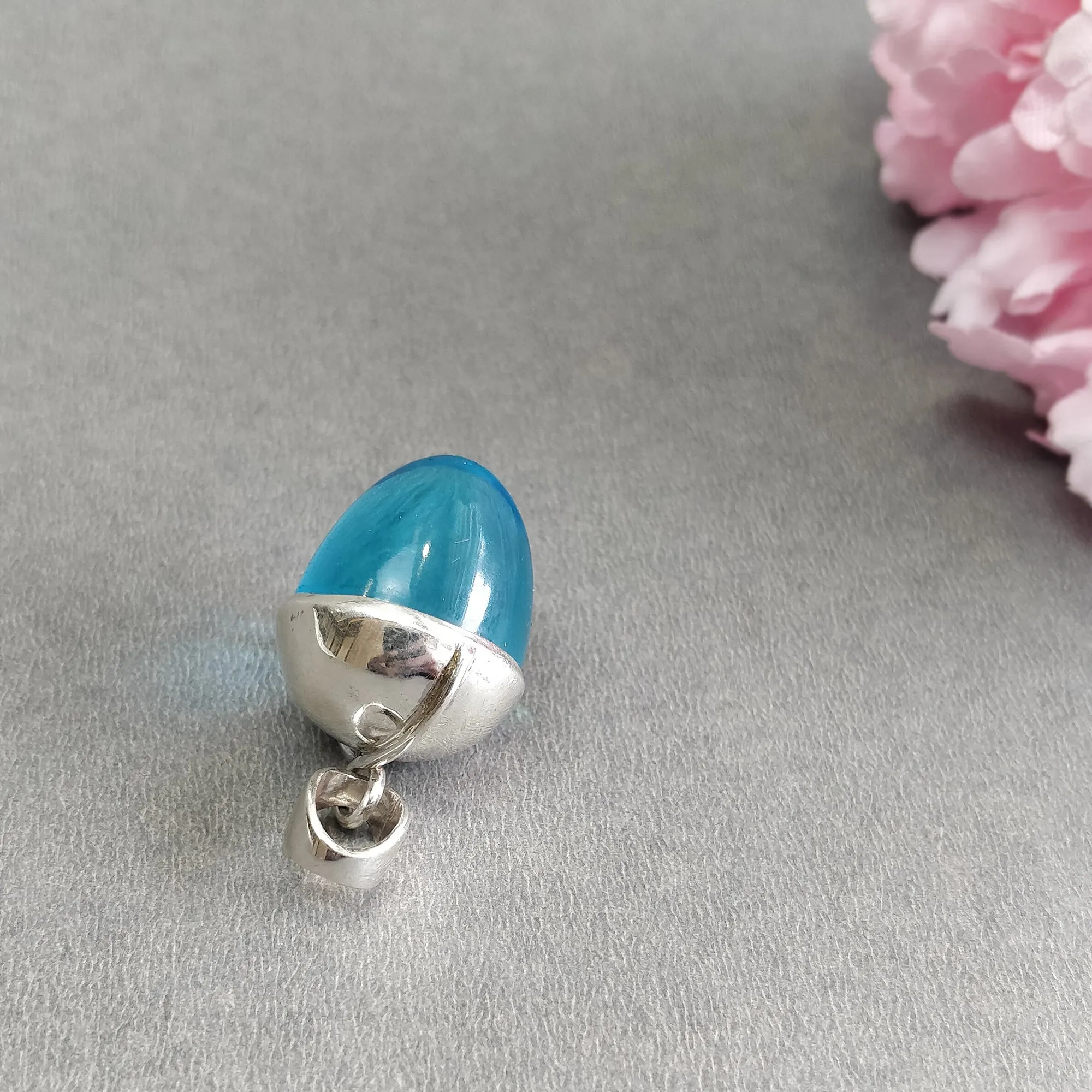 925 Sterling Silver With Rhinestone Pendant : 15.50gms(Approx) Fashion XL Size Bullet Pendant 1.5" Gift For Her