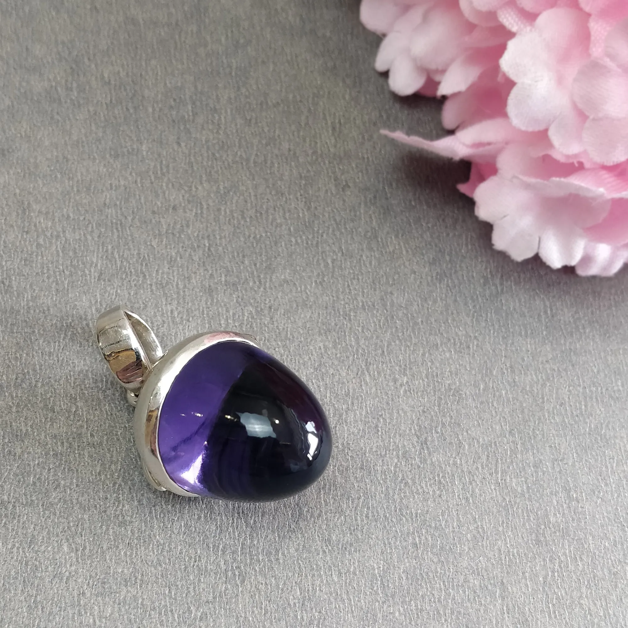 925 Sterling Silver With Rhinestone Pendant : 15.50gms(Approx) Fashion XL Size Bullet Pendant 1.5" Gift For Her
