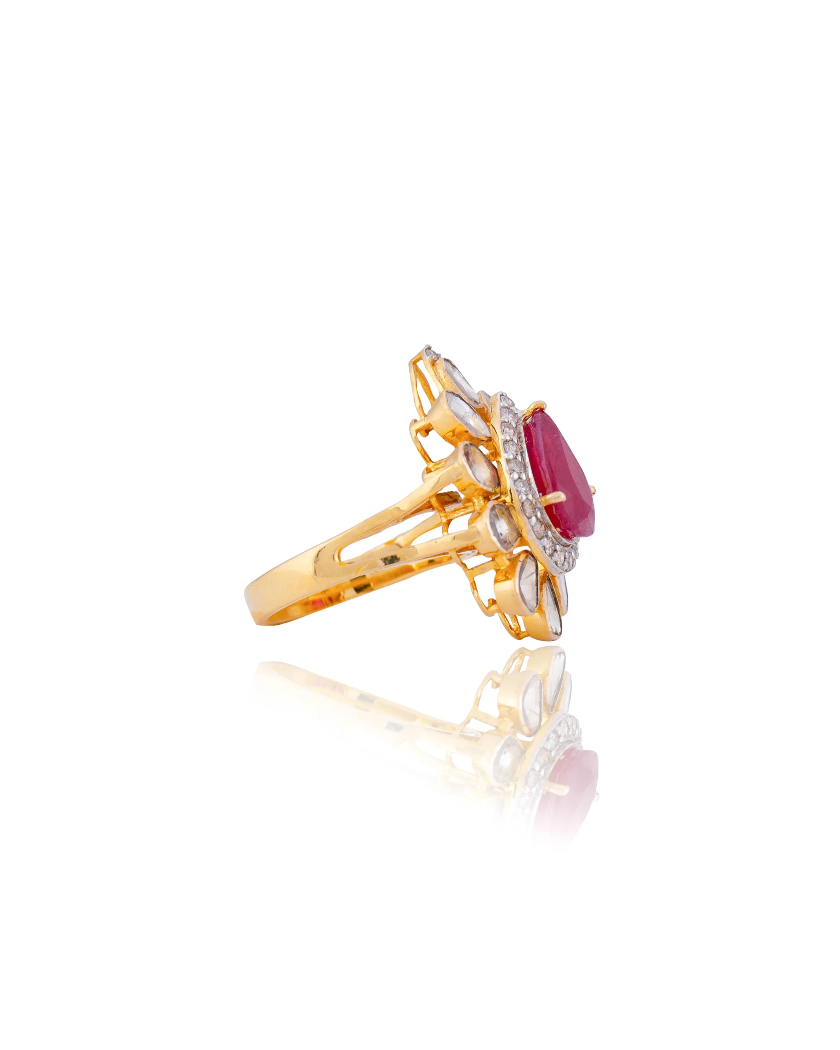 Aaradhya Polki And Diamond Ring