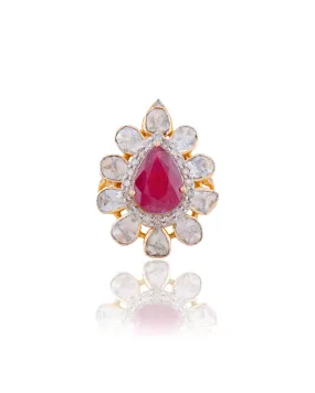 Aaradhya Polki And Diamond Ring