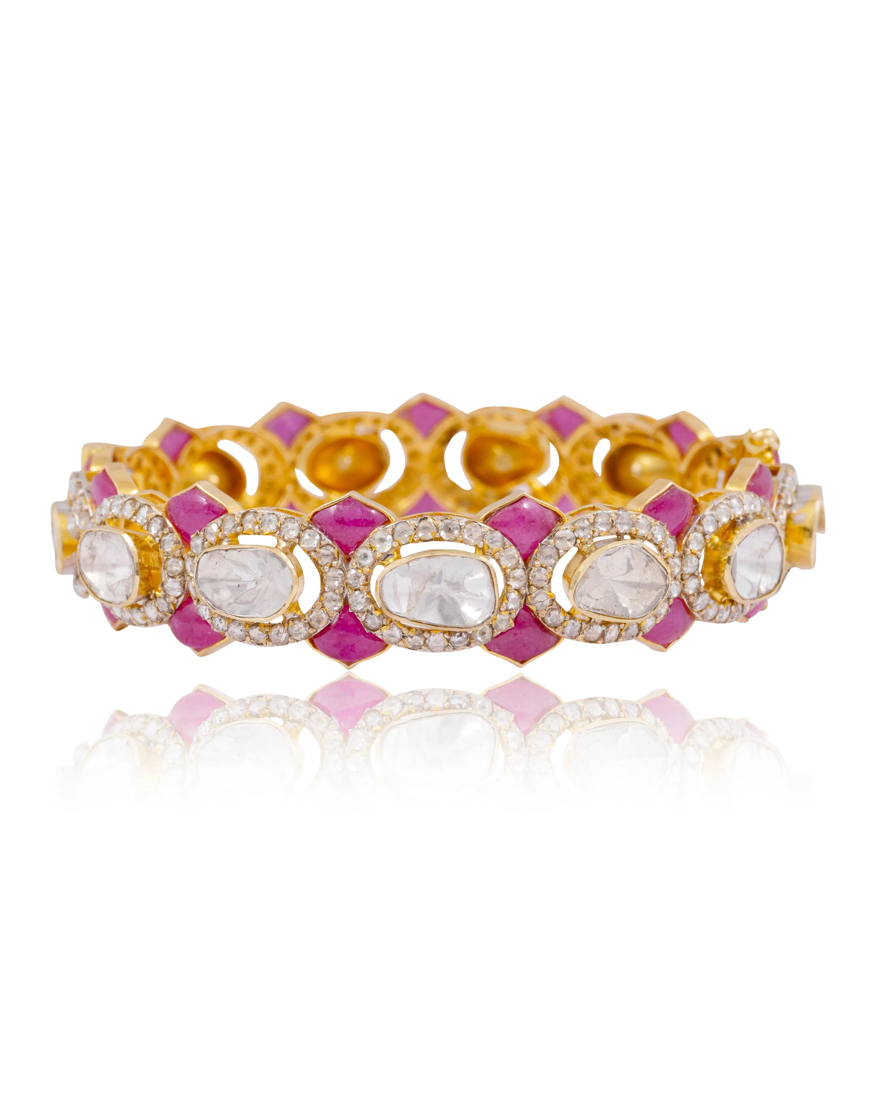 Aaradhya Ring And Priya Bangle Polki And Diamond Set