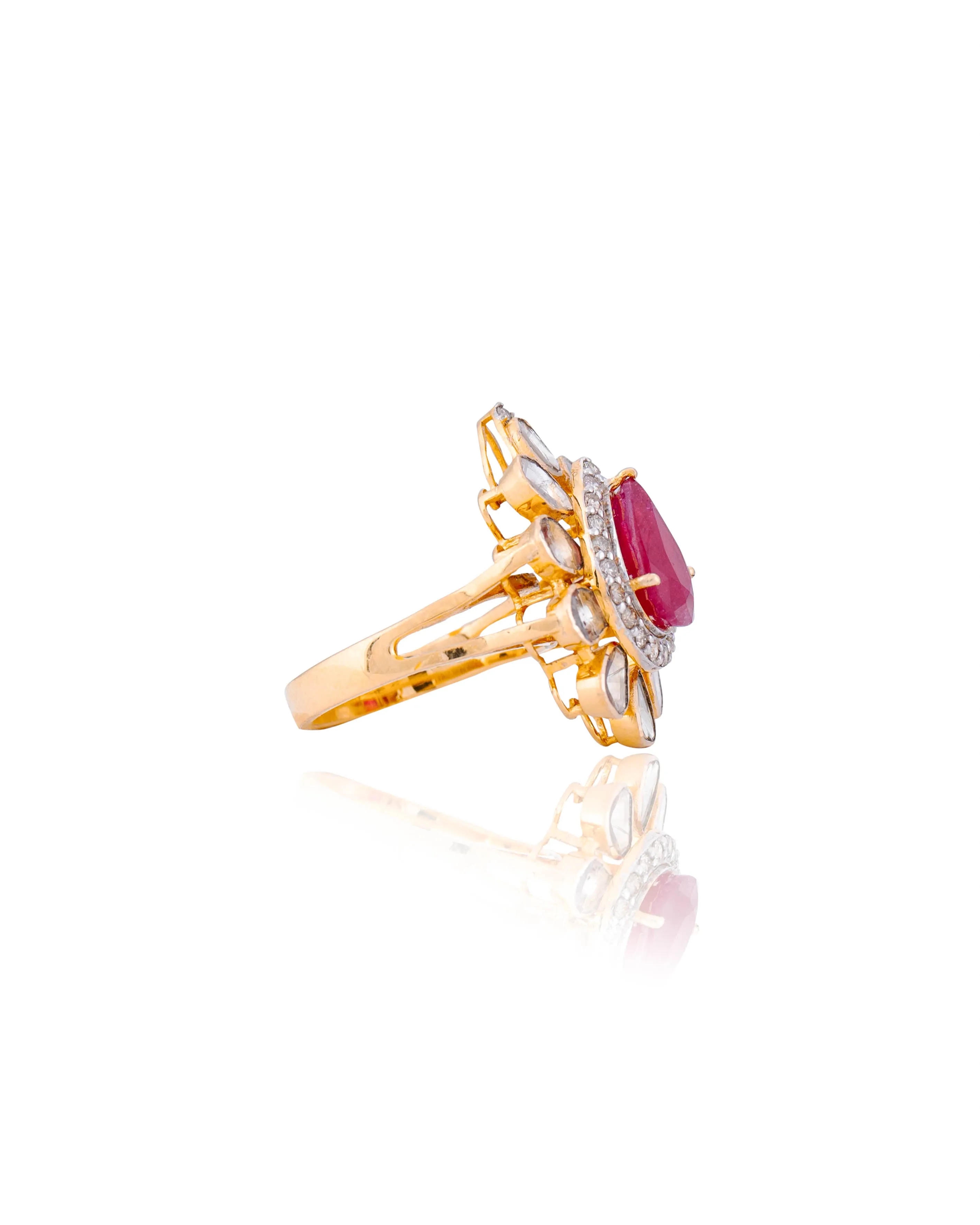 Aaradhya Ring And Priya Bangle Polki And Diamond Set