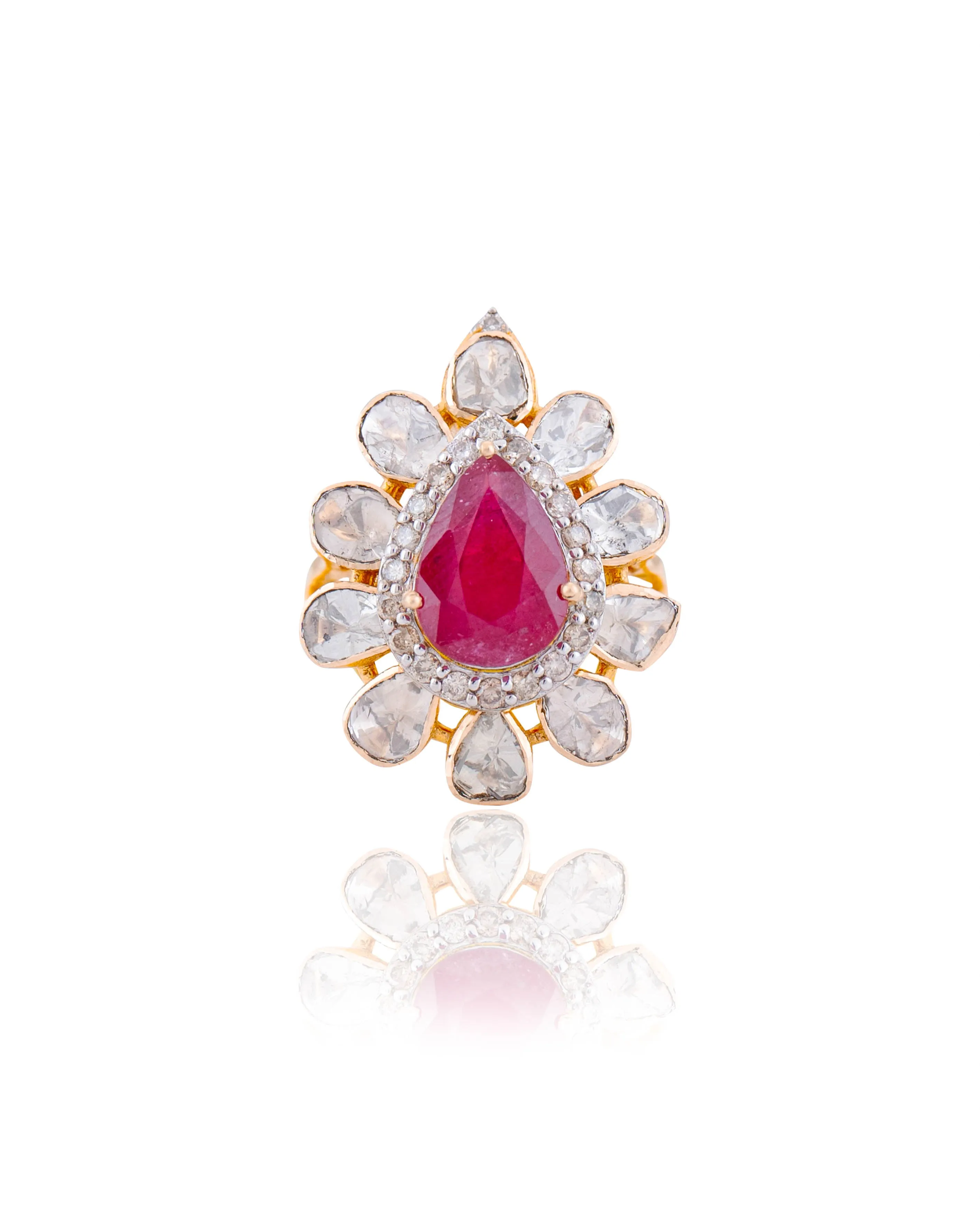 Aaradhya Ring And Priya Bangle Polki And Diamond Set