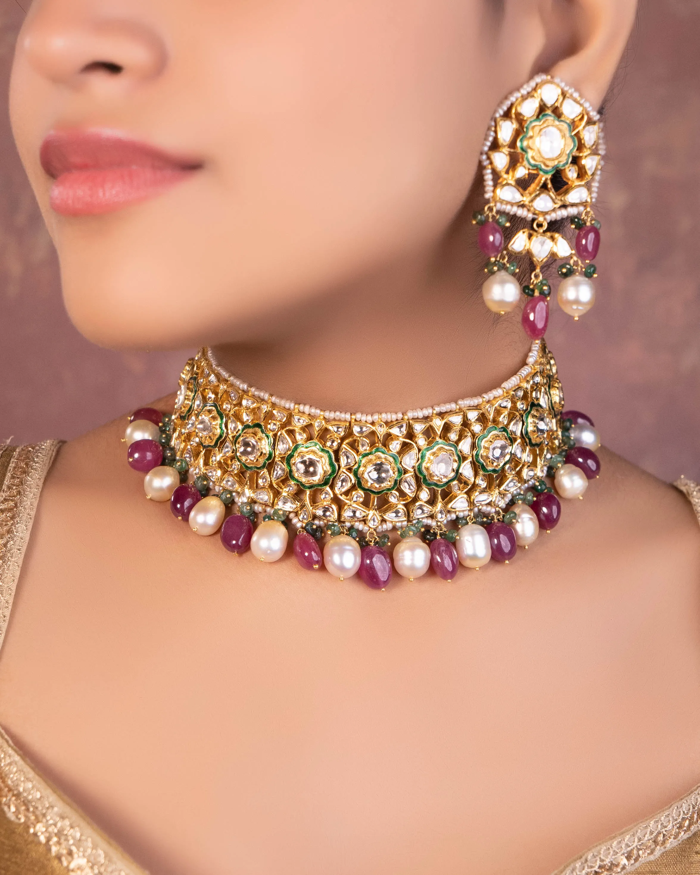 Afra Jadau Polki Choker