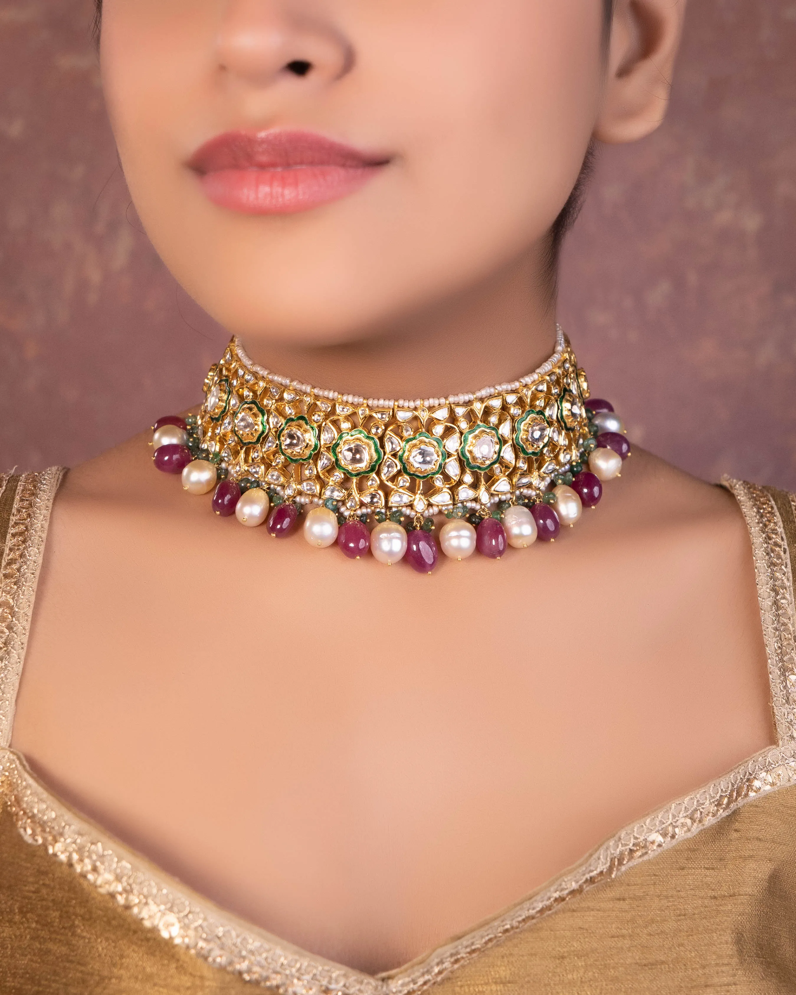 Afra Jadau Polki Choker