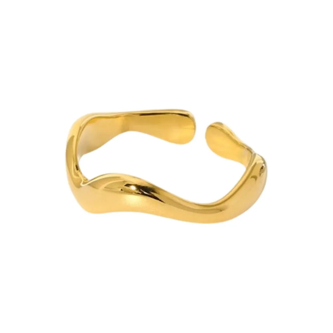 AMELIA WAVY STAINLESS STEEL RING