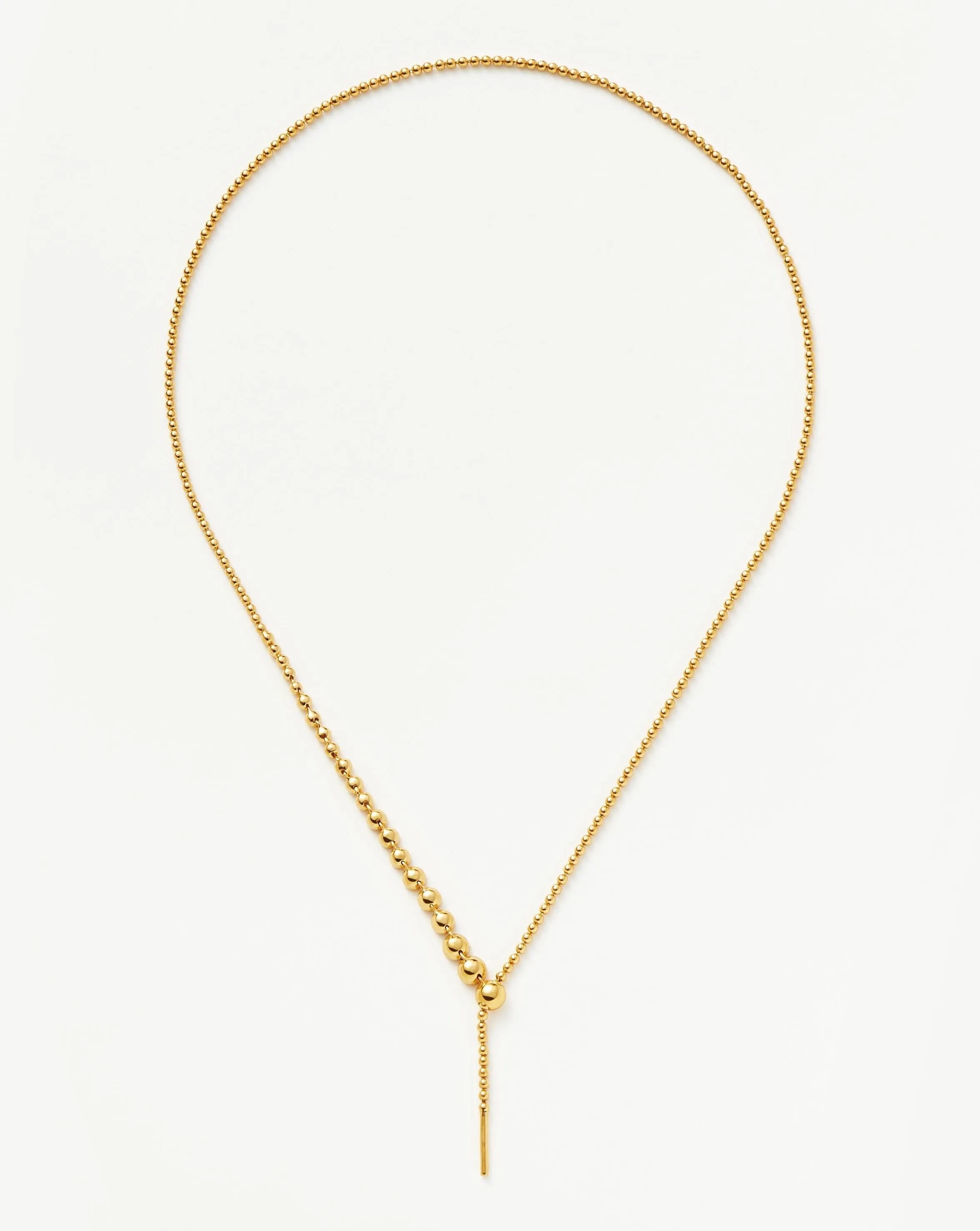 Articulated Beaded Stone Slider Lariat Necklace | 18ct Gold Plated Vermeil/Cubic Zirconia