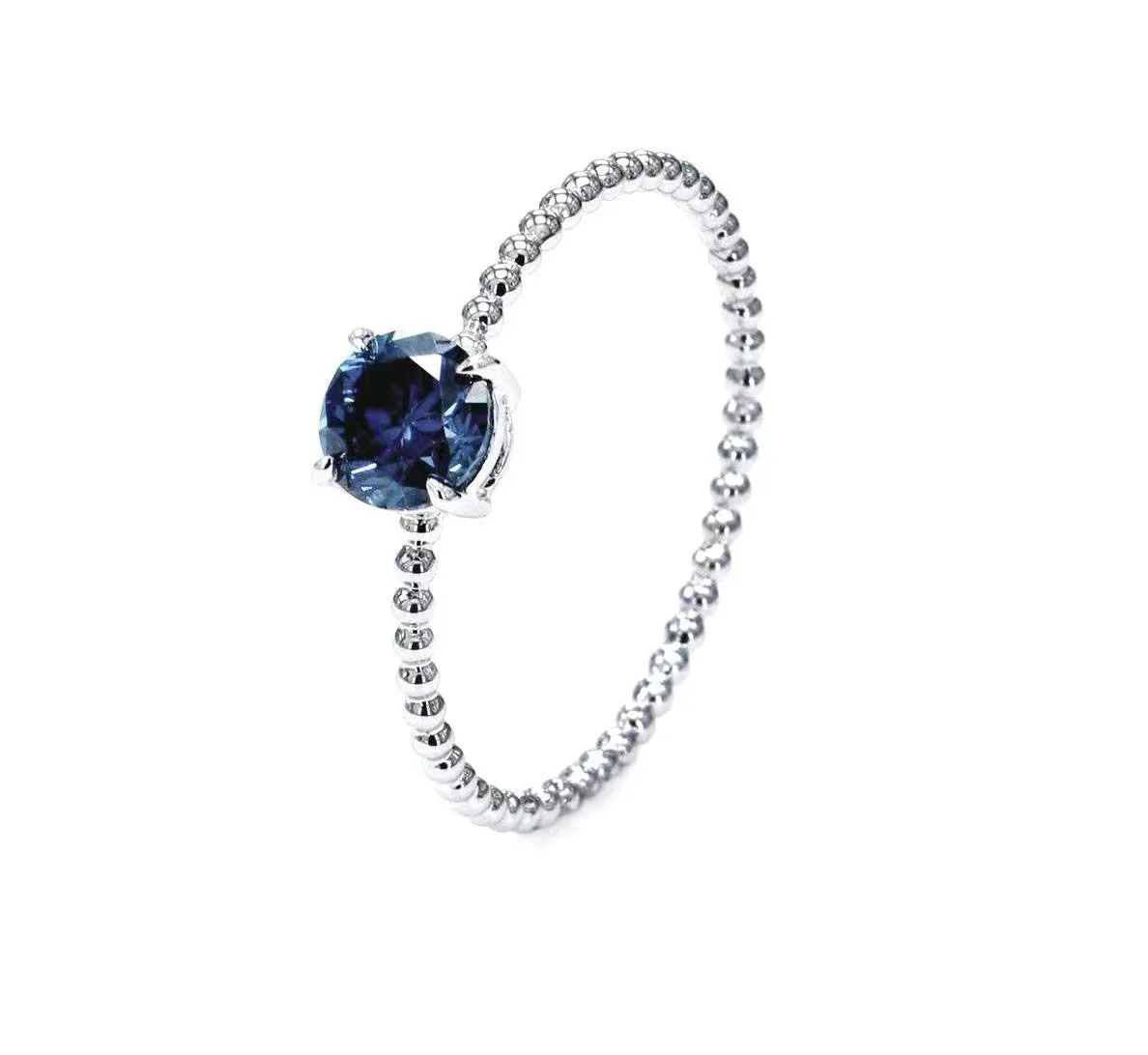 Blue Diamond Beaded Ring