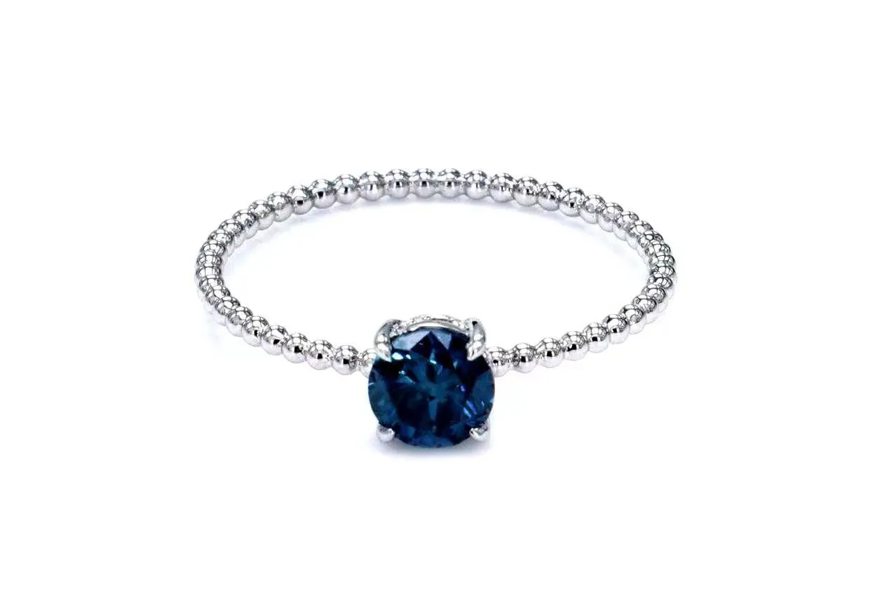 Blue Diamond Beaded Ring