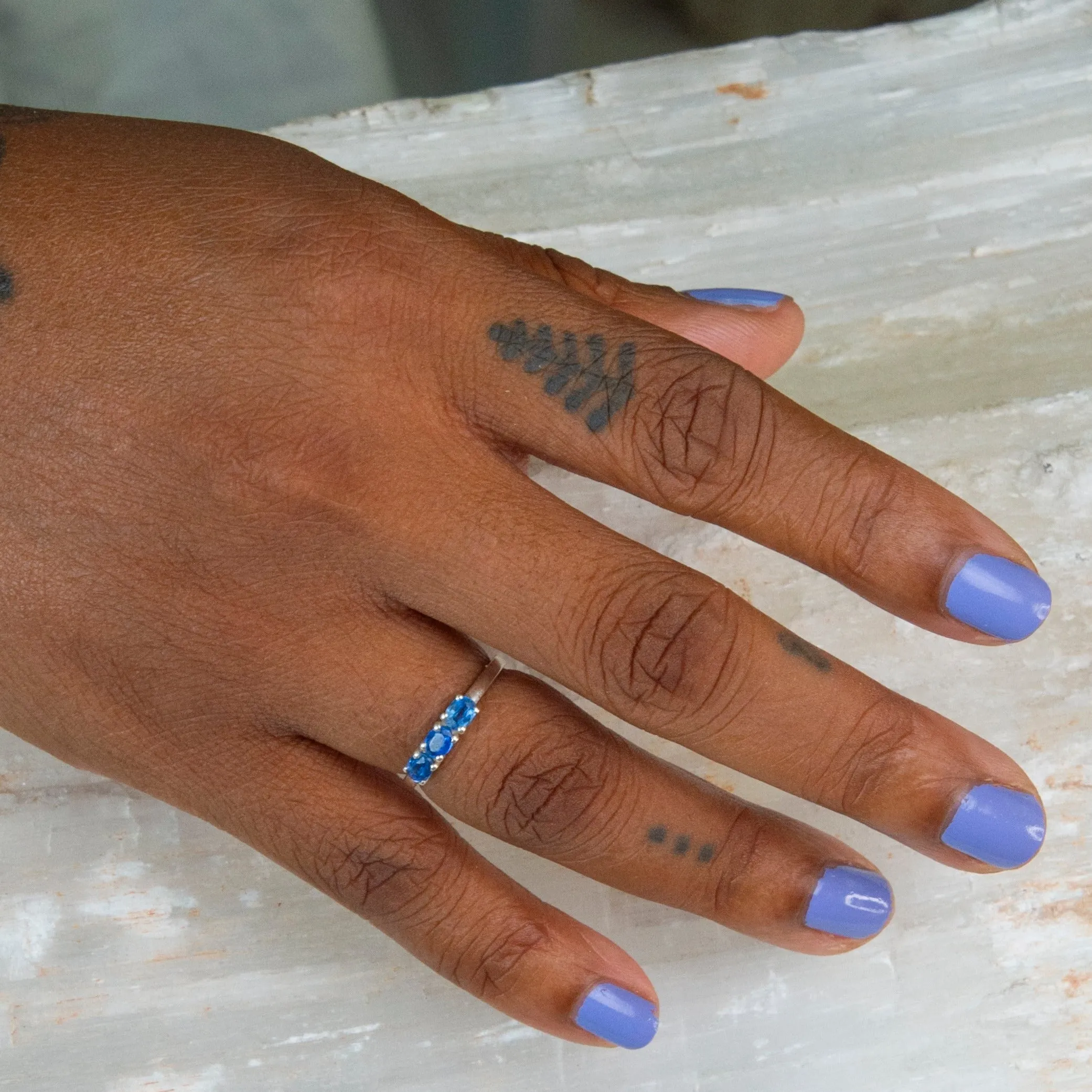 Blue Kyanite Faceted Ring
