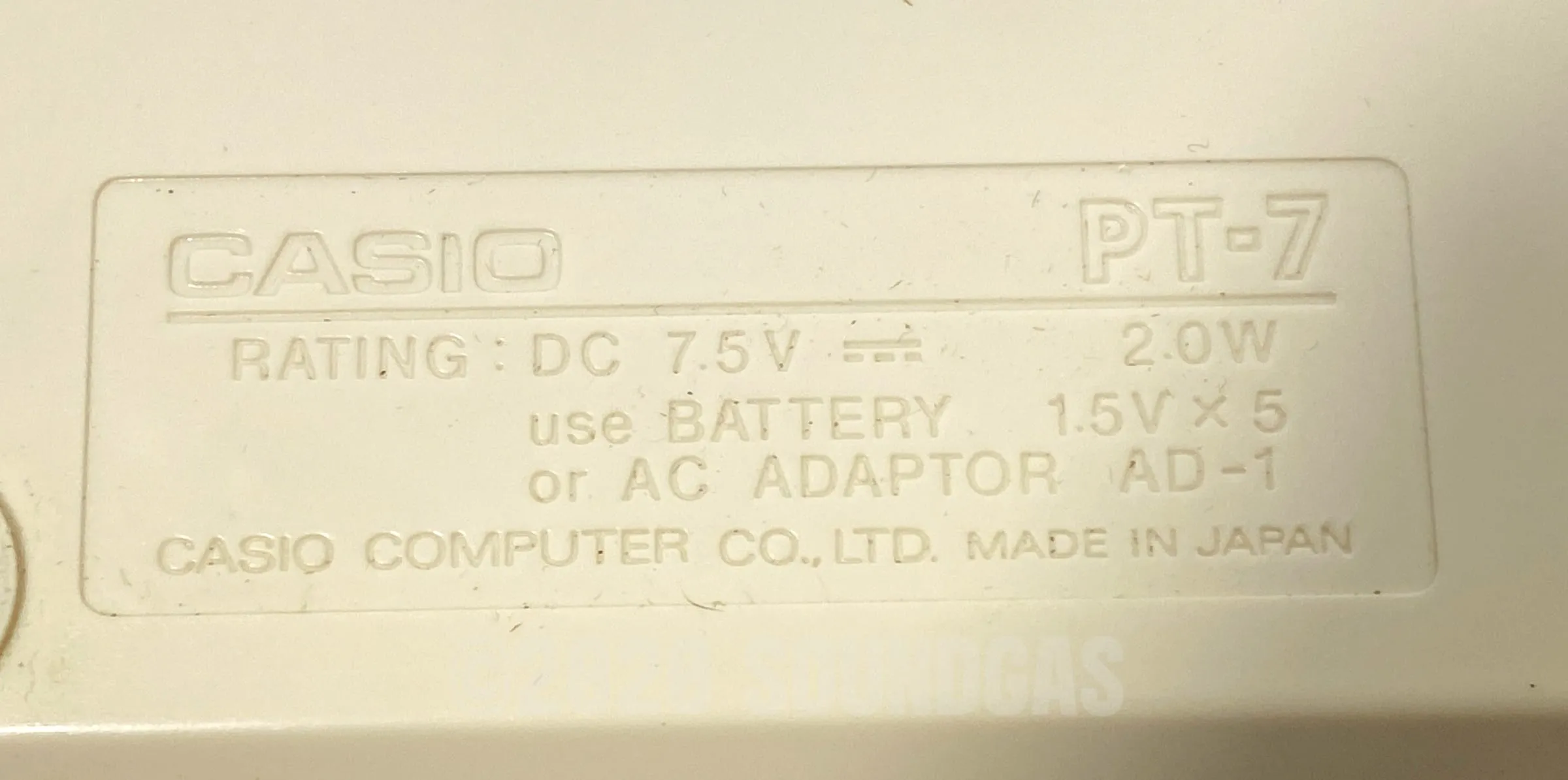 Casio PT-7 Pocket Synthesizer (Boxed)