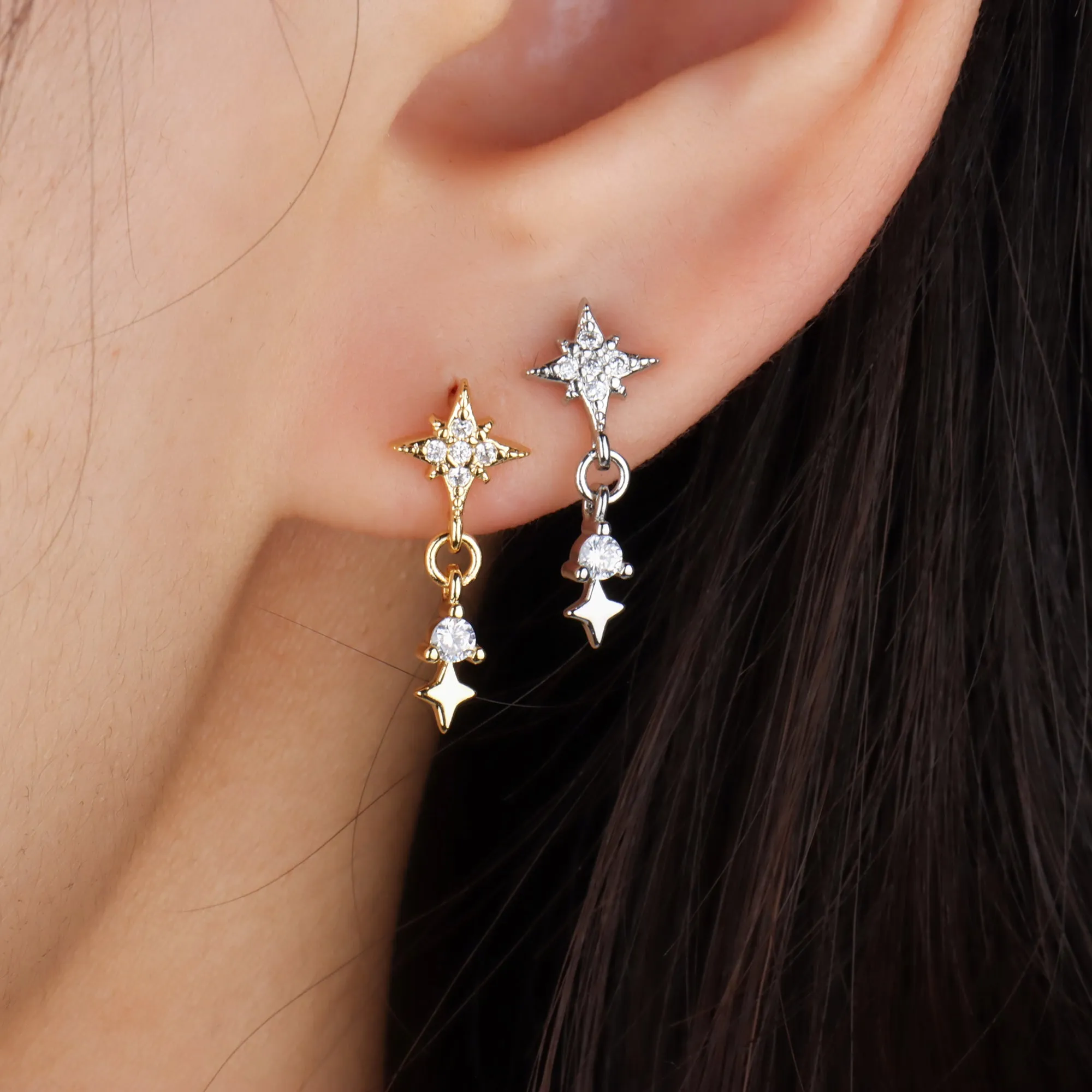 Dazzling Star Drop Earrings