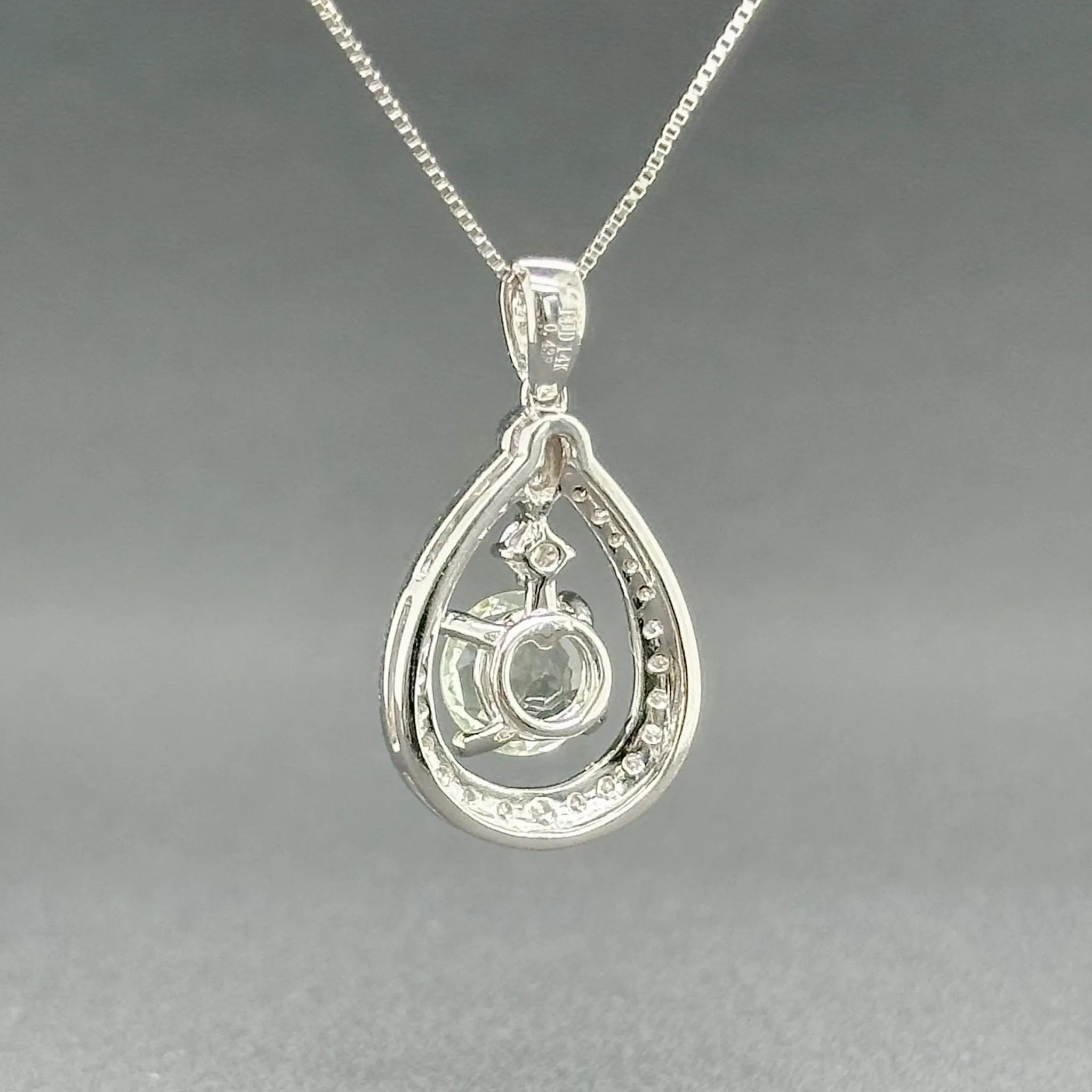 Estate 14K W Gold 0.38ct Amethyst & 1.15ctw H/SI1 Diamond Pendant