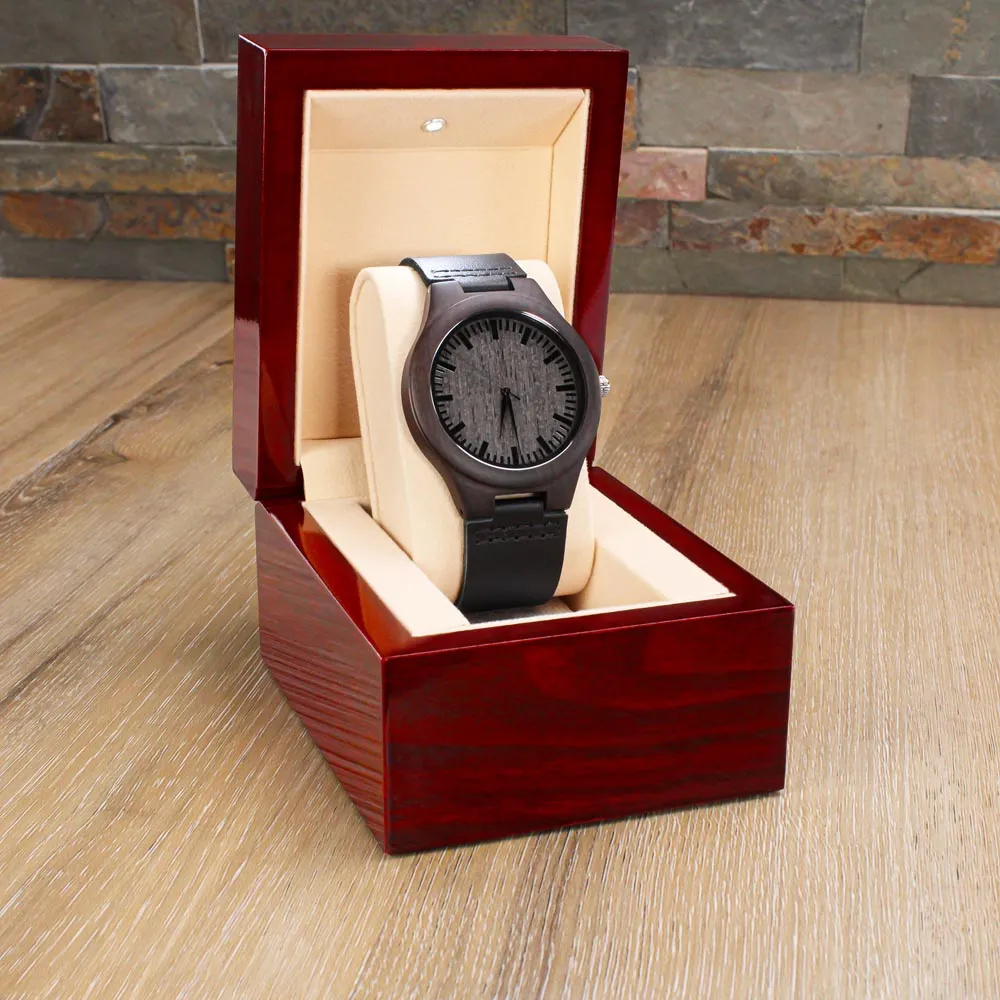 Father of the Bride Gift from Daughter, Thank You For Walking By My Side, Engraved Wooden Watch