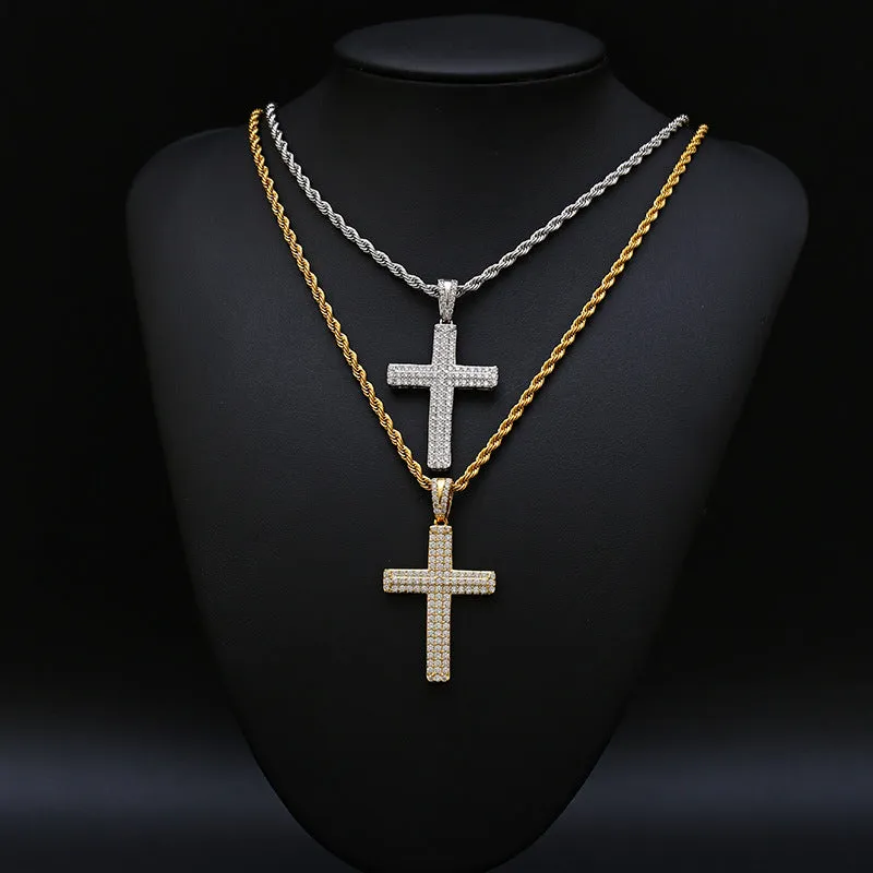 Full Diamond Cross Pendant