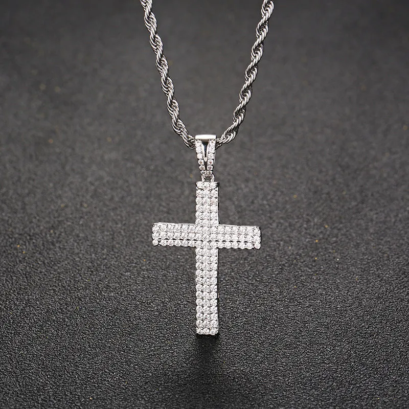 Full Diamond Cross Pendant