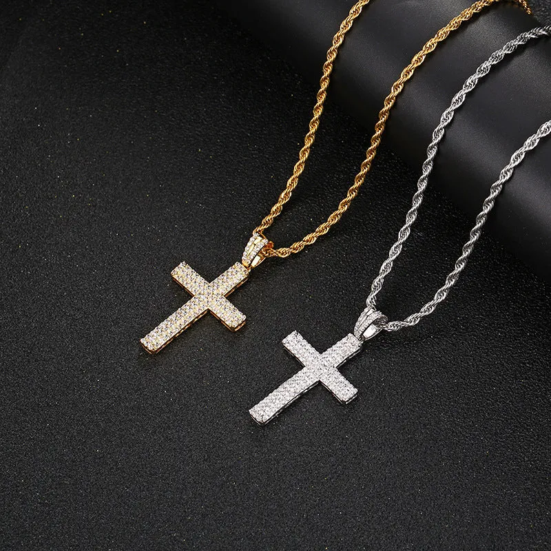 Full Diamond Cross Pendant