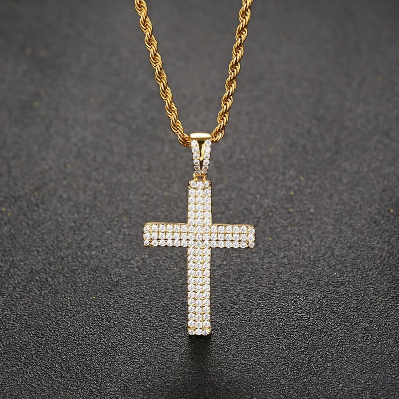 Full Diamond Cross Pendant