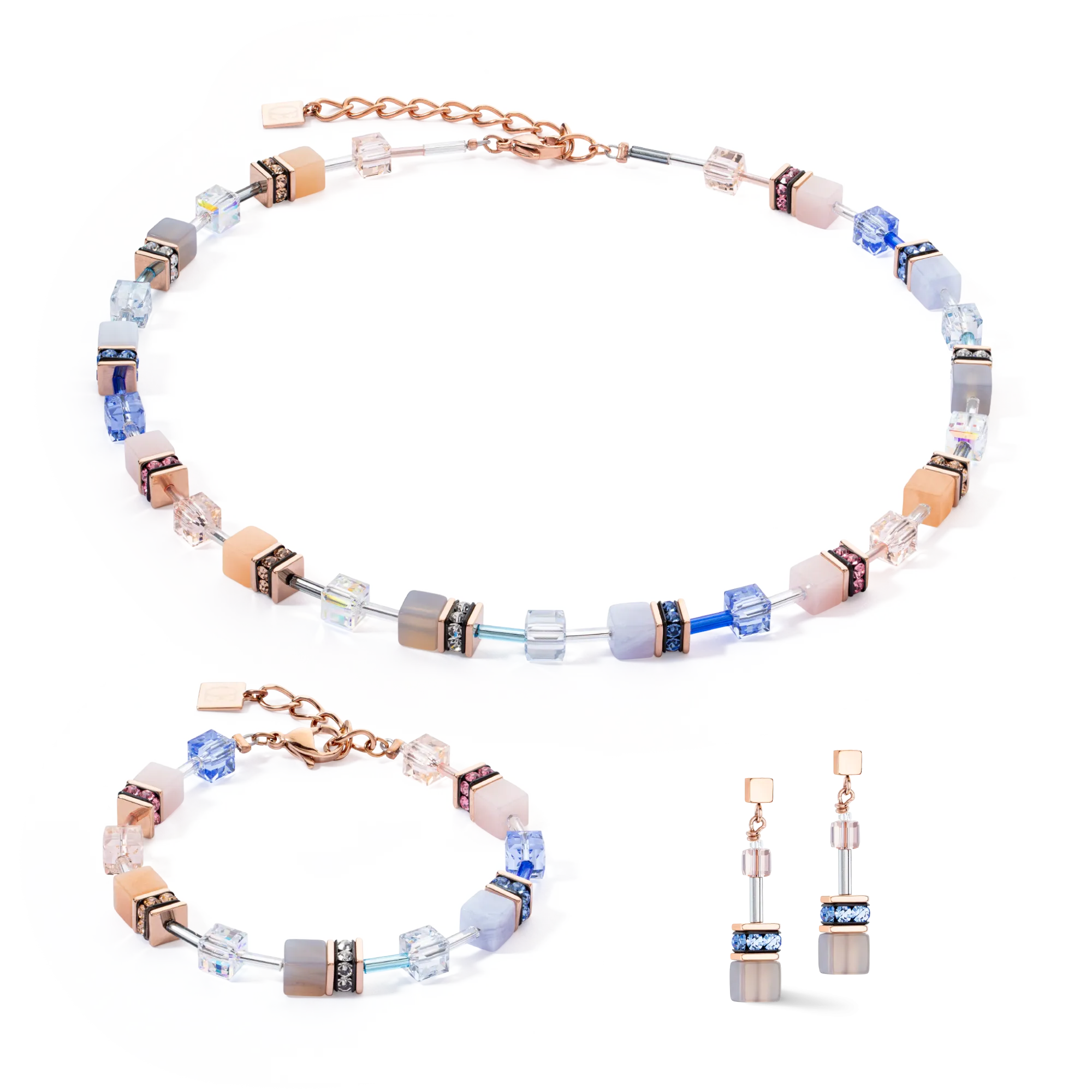 GeoCUBE® Iconic Precious bracelet light blue-beige