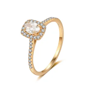 GIA Certified Oval Diamond Pavé Ring