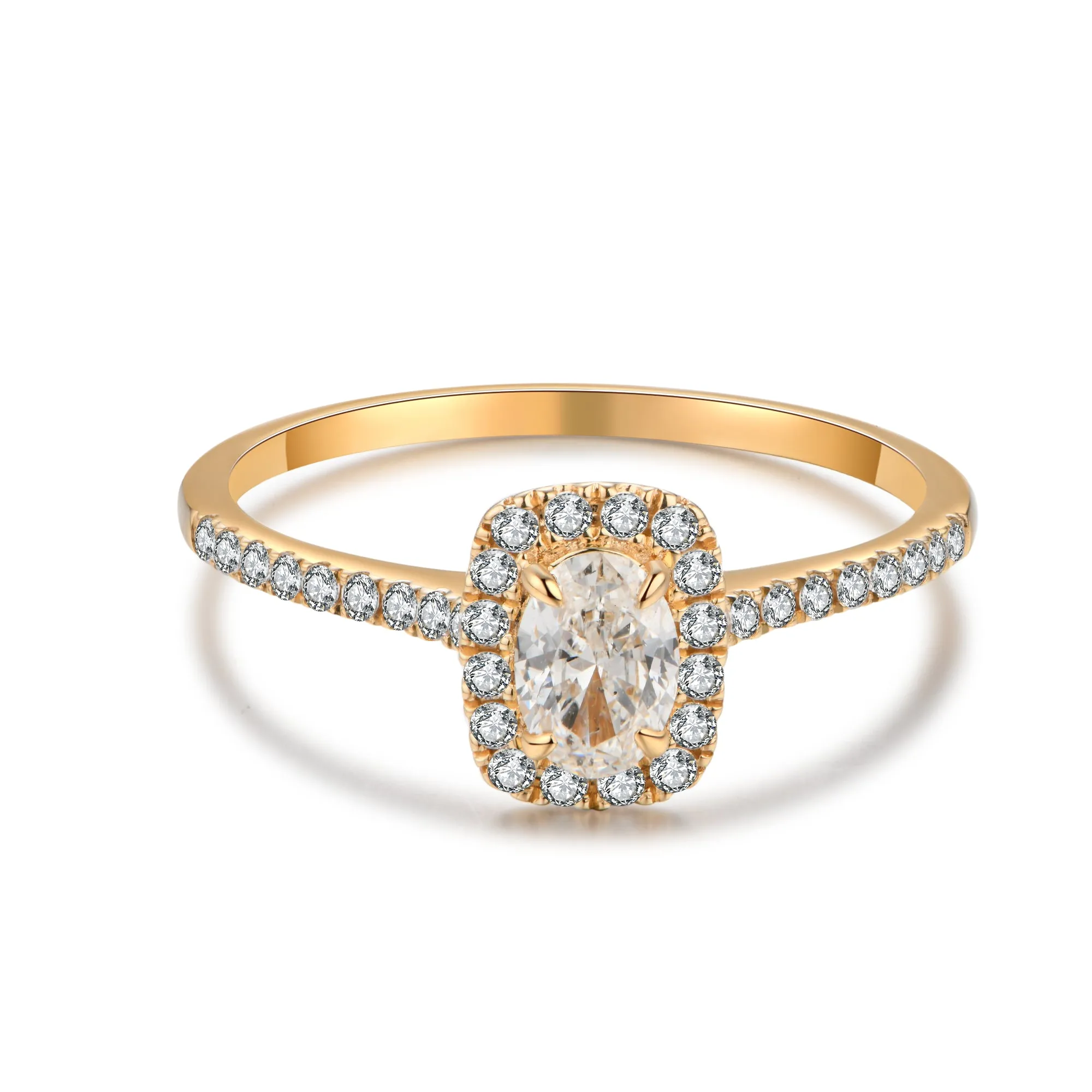 GIA Certified Oval Diamond Pavé Ring