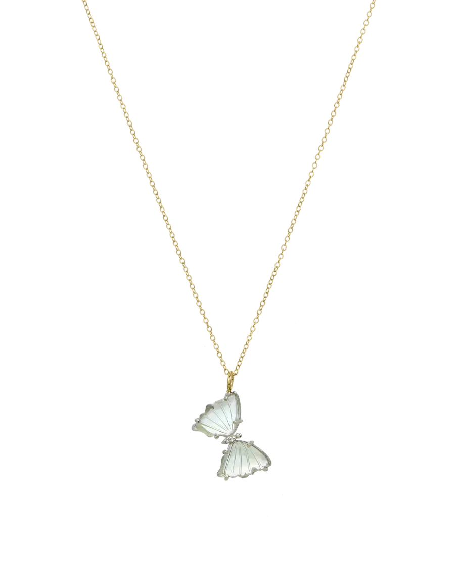 Green Amethyst Butterfly Necklace