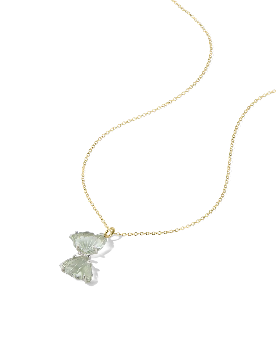 Green Amethyst Butterfly Necklace