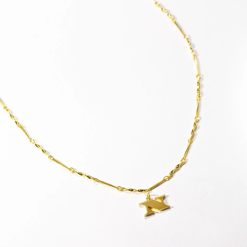 Letter Necklace (N) - Gold