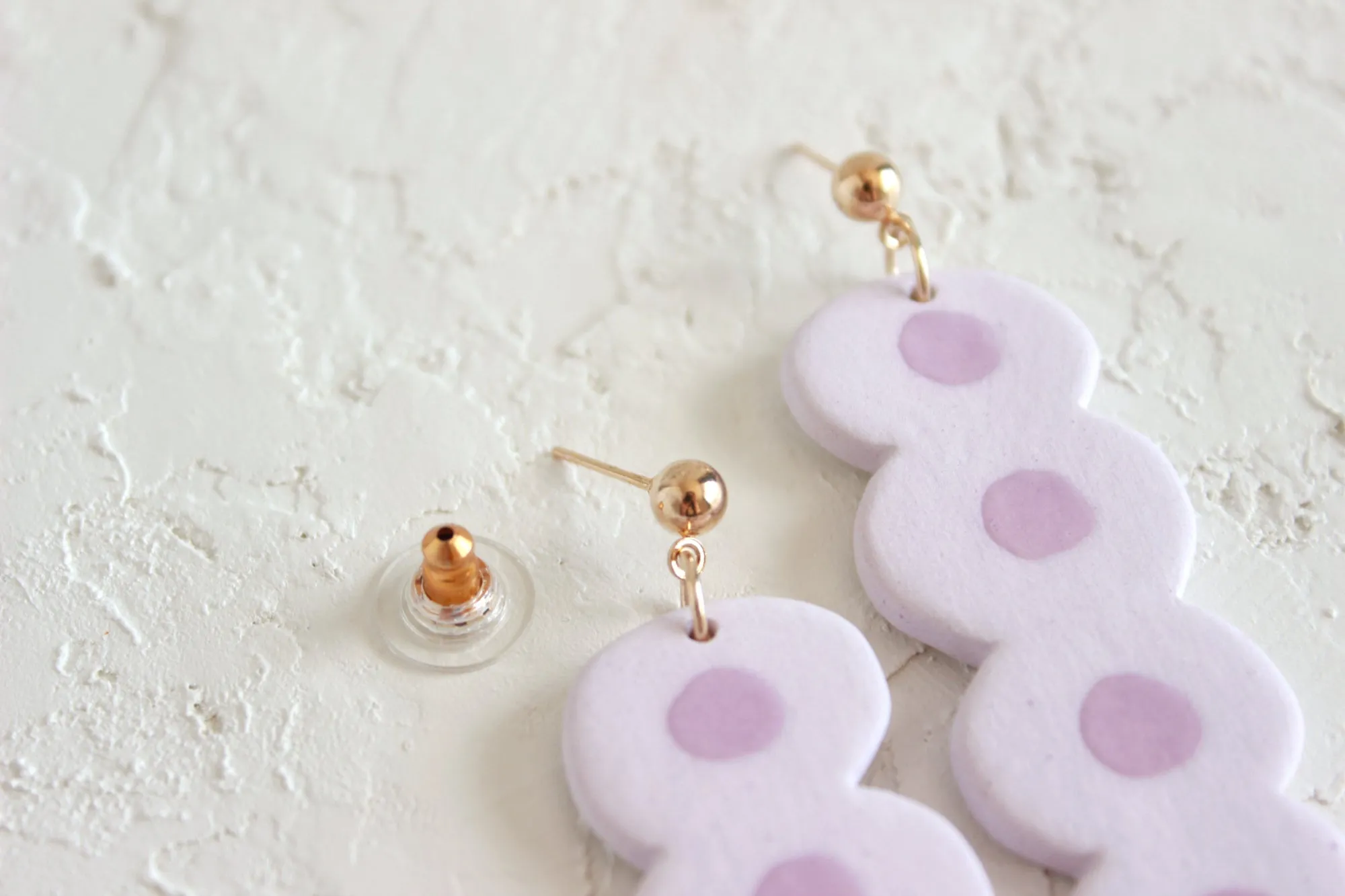 Lilac Dot Statement Earrings