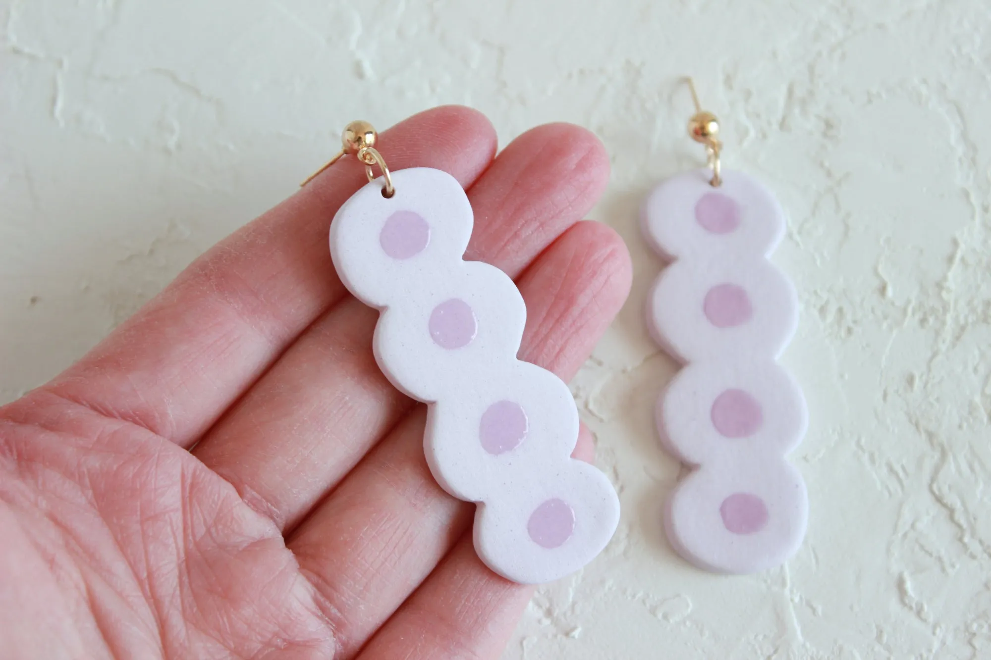 Lilac Dot Statement Earrings