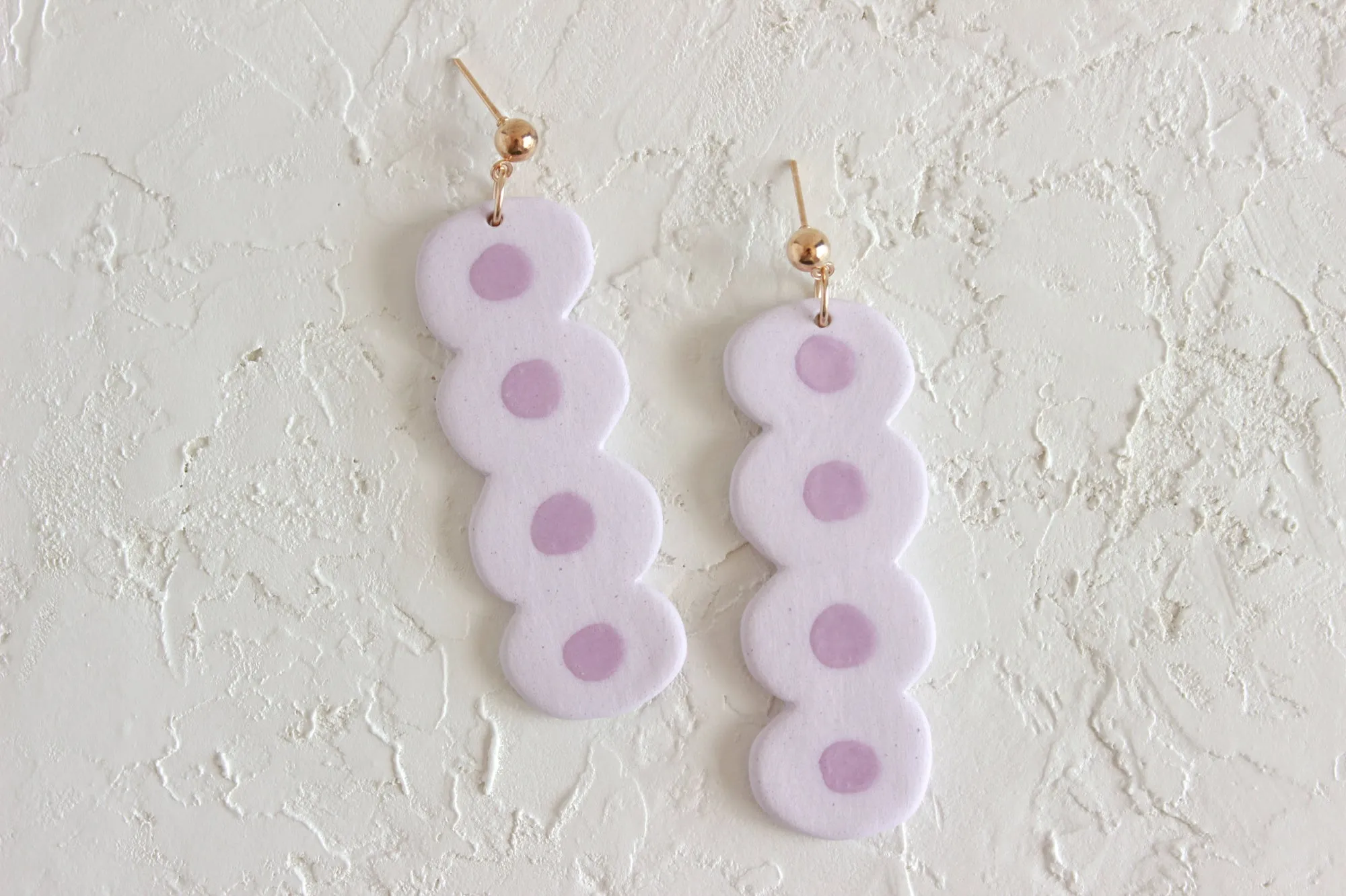 Lilac Dot Statement Earrings