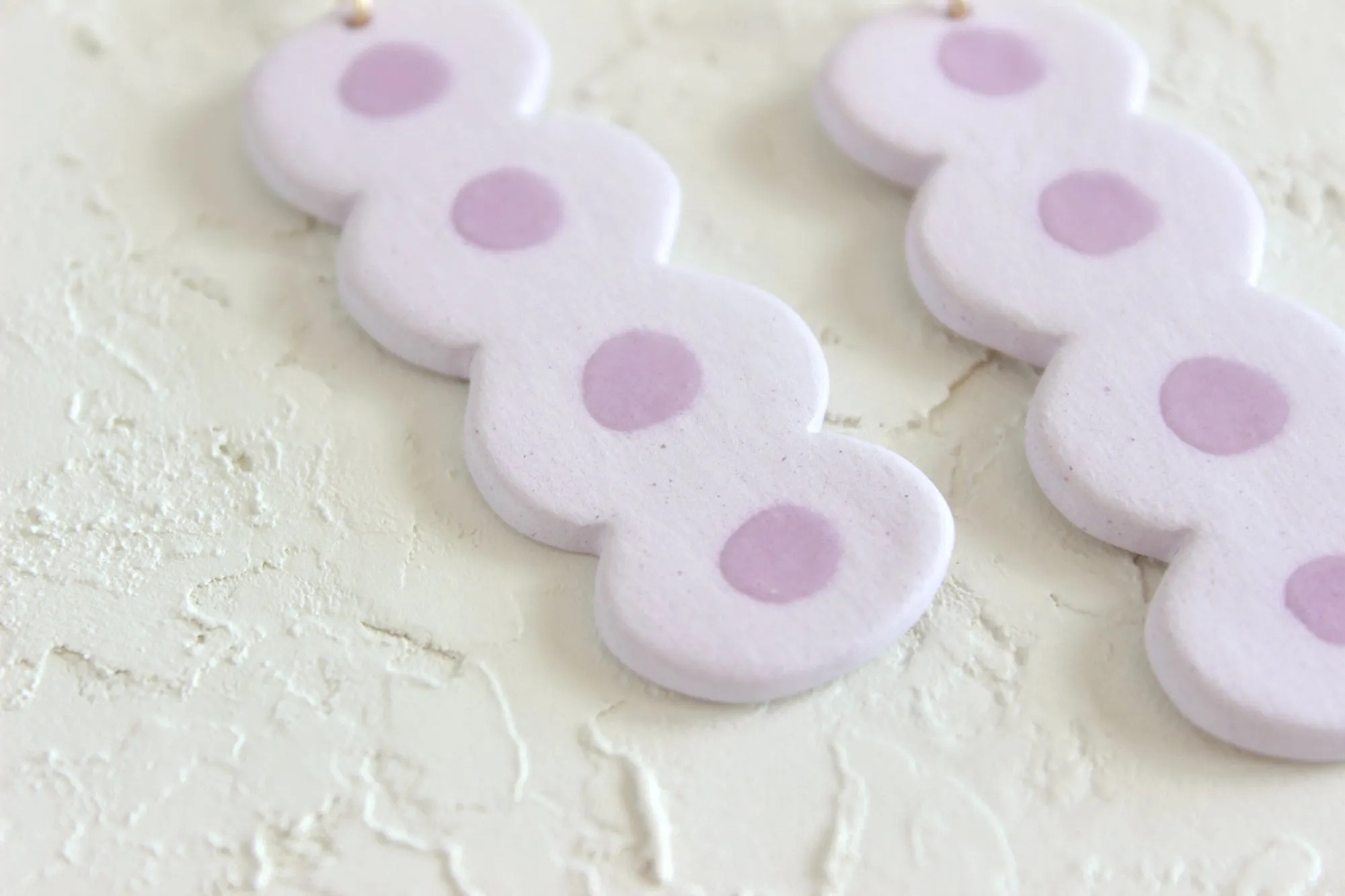 Lilac Dot Statement Earrings