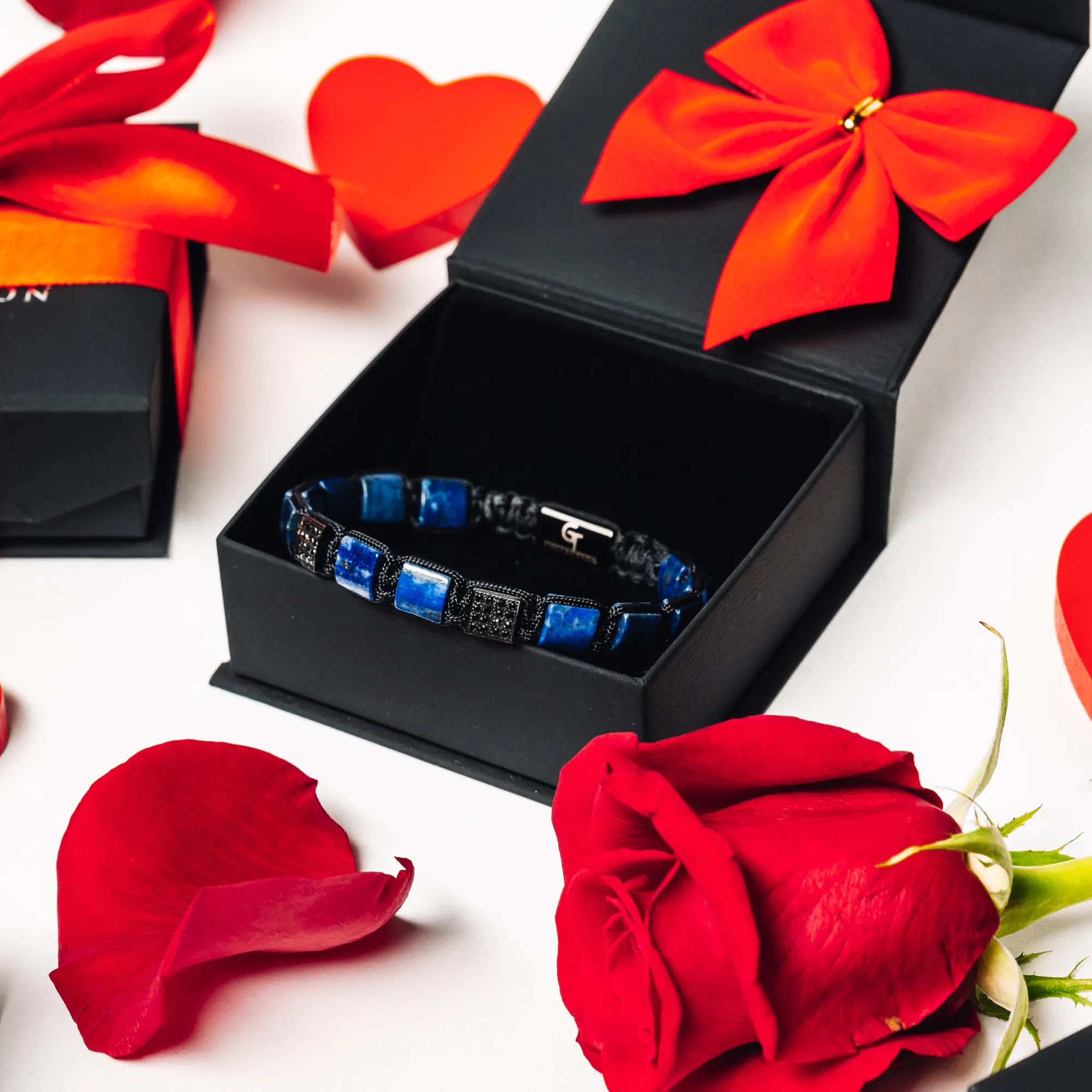 Men's LAPIS LAZULI Flat bead Bracelet - One Size Fits All