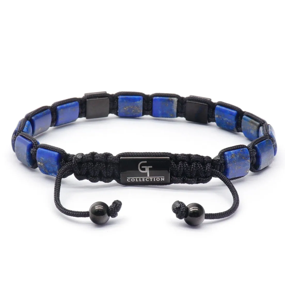 Men's LAPIS LAZULI Flat bead Bracelet - One Size Fits All