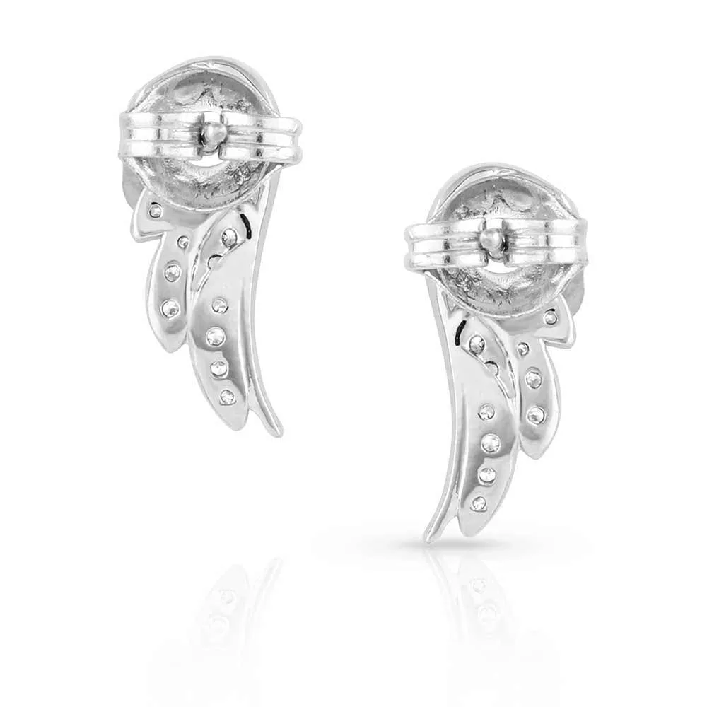 Montana Silversmiths Guardian Wings Crystal Post Earrings