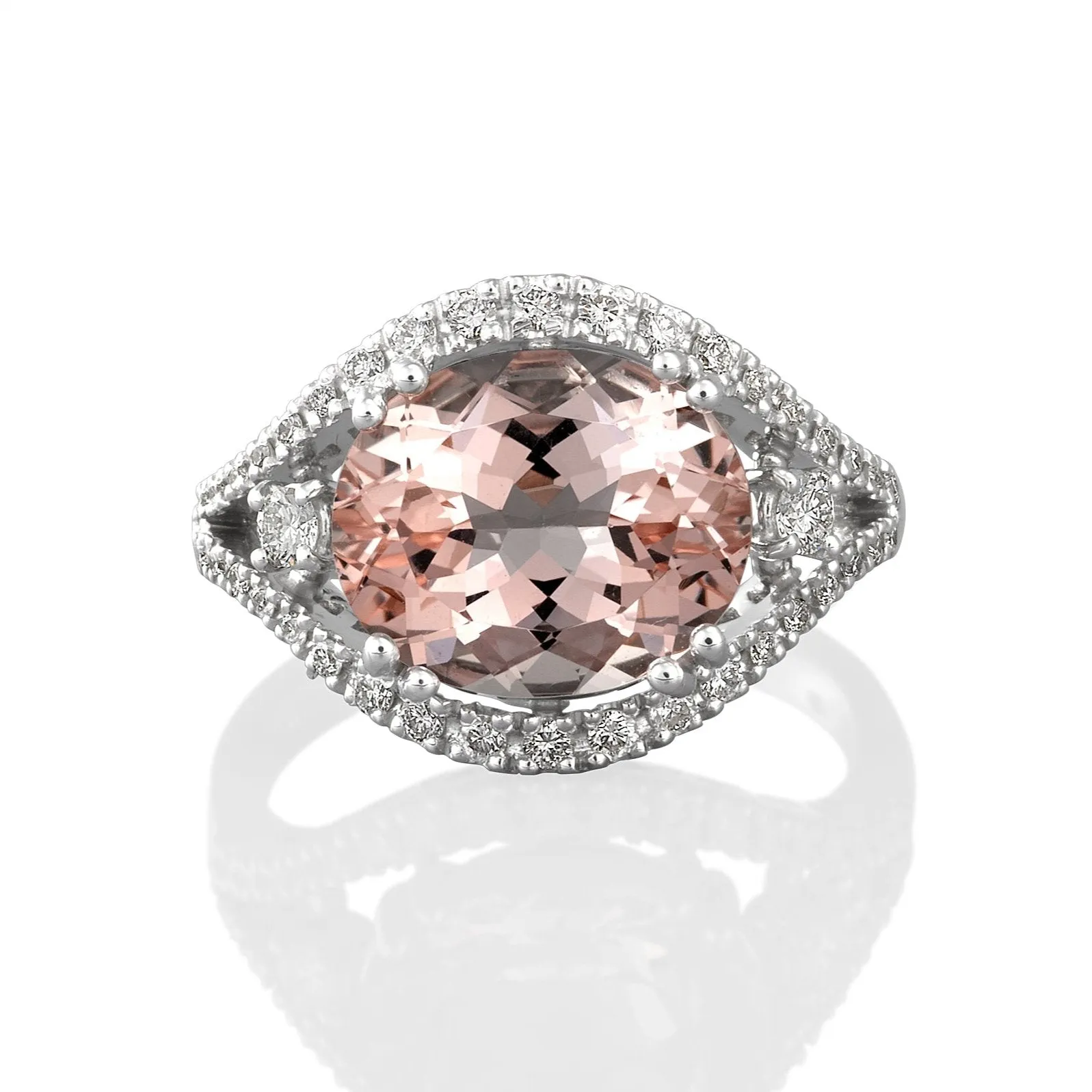 Pink Morganite and Diamond Ring