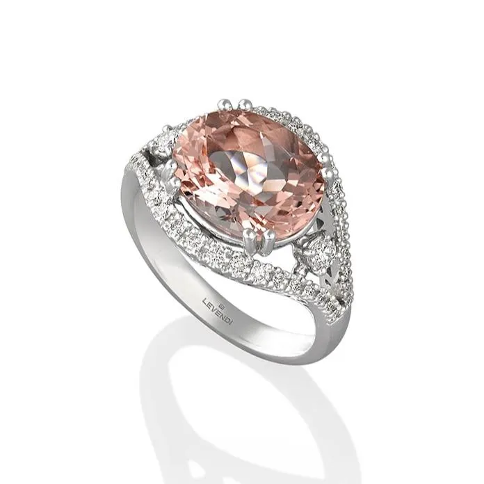 Pink Morganite and Diamond Ring