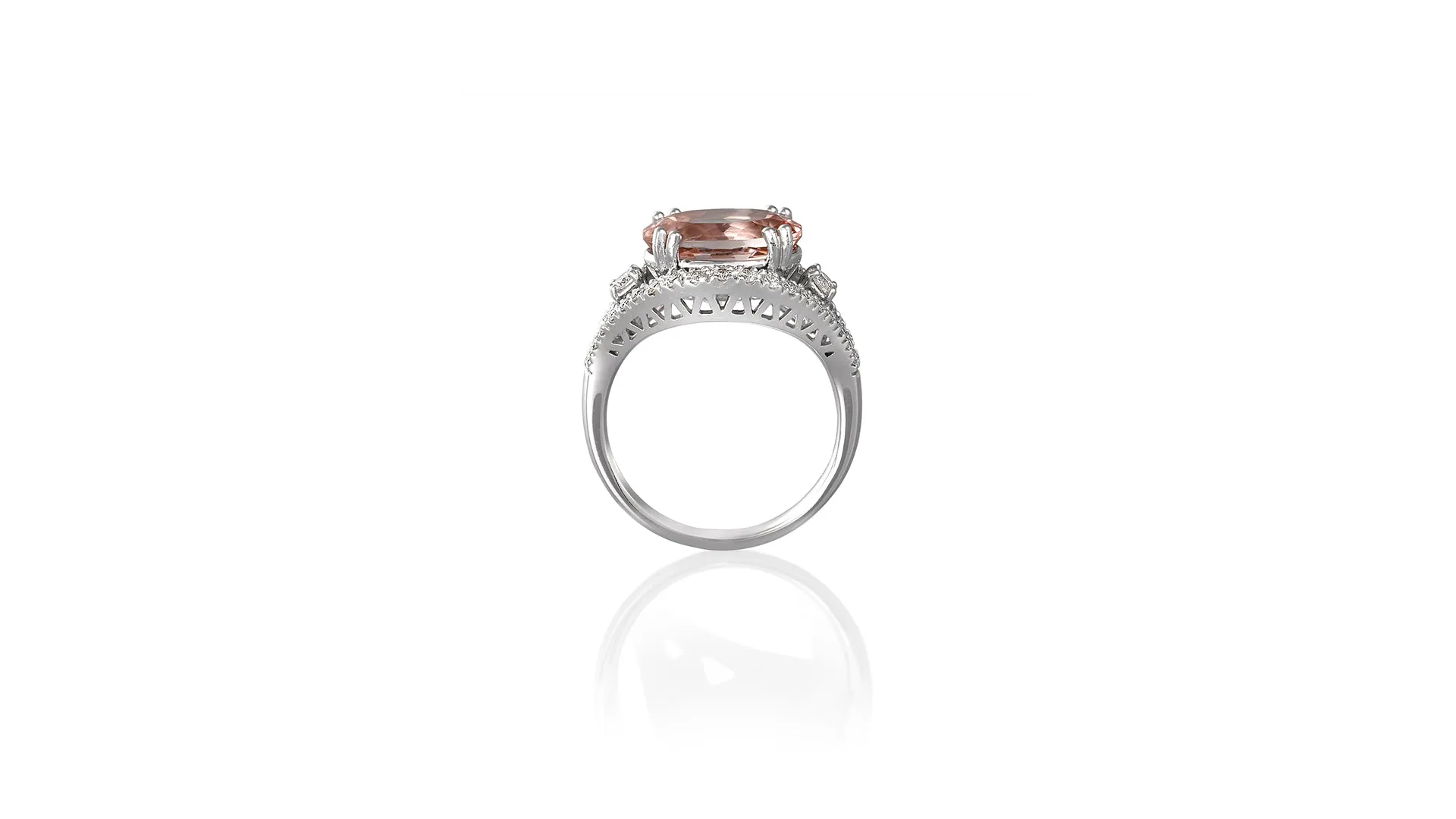 Pink Morganite and Diamond Ring