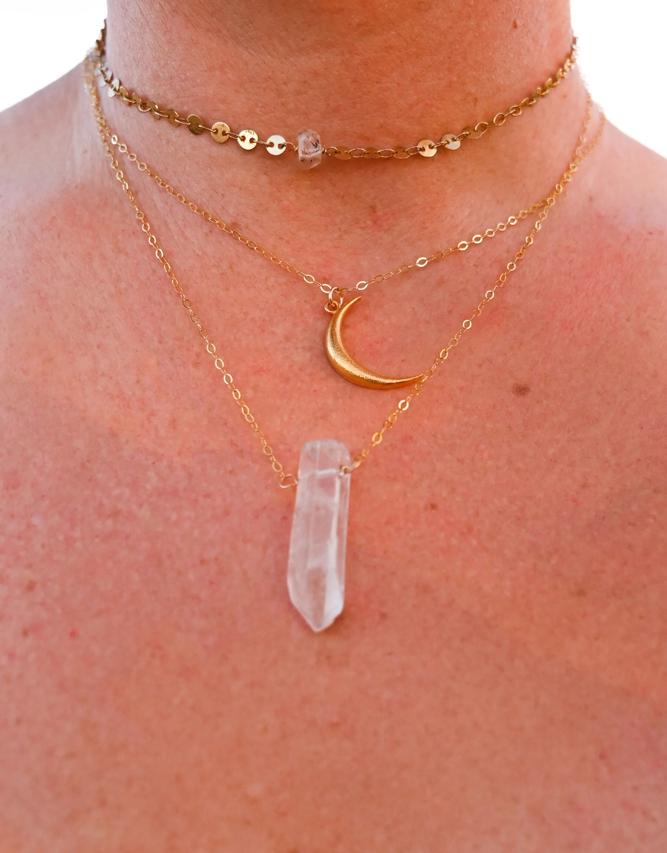 Powerful Goddess Layering Gold Necklace Set