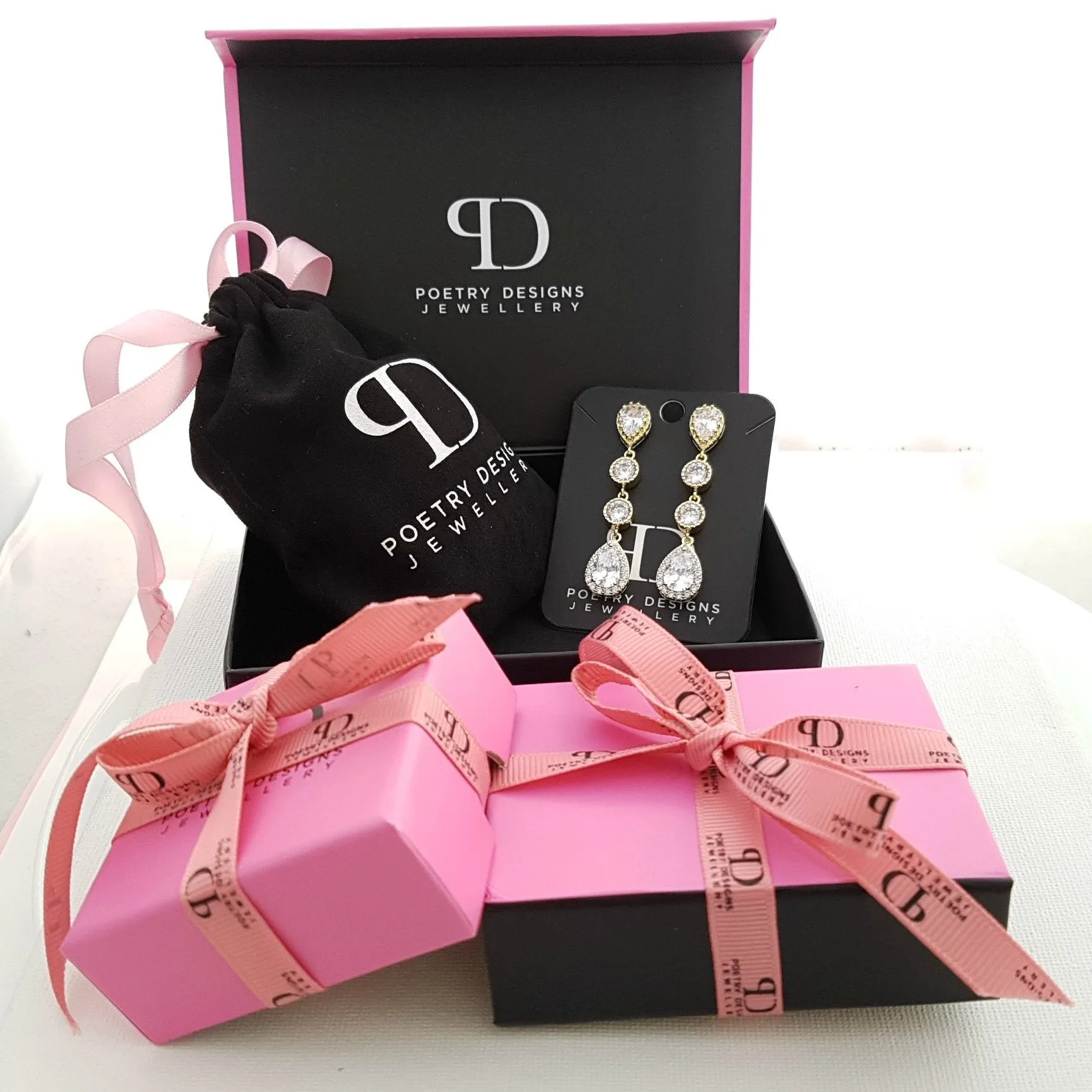 Rose Gold Pendant Drop Necklace for Weddings-Hayley