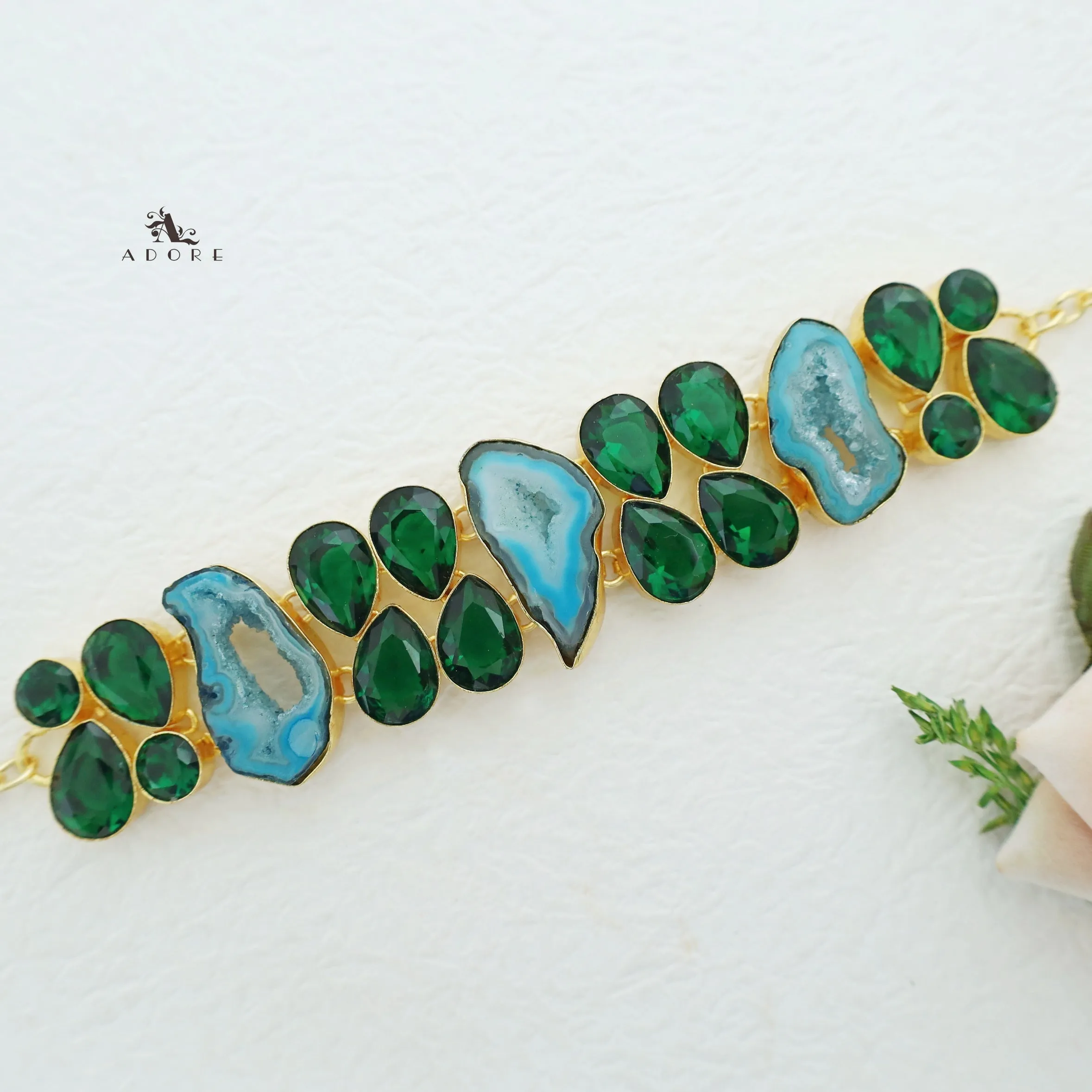 Ryana Agate Stone   Glossy Choker