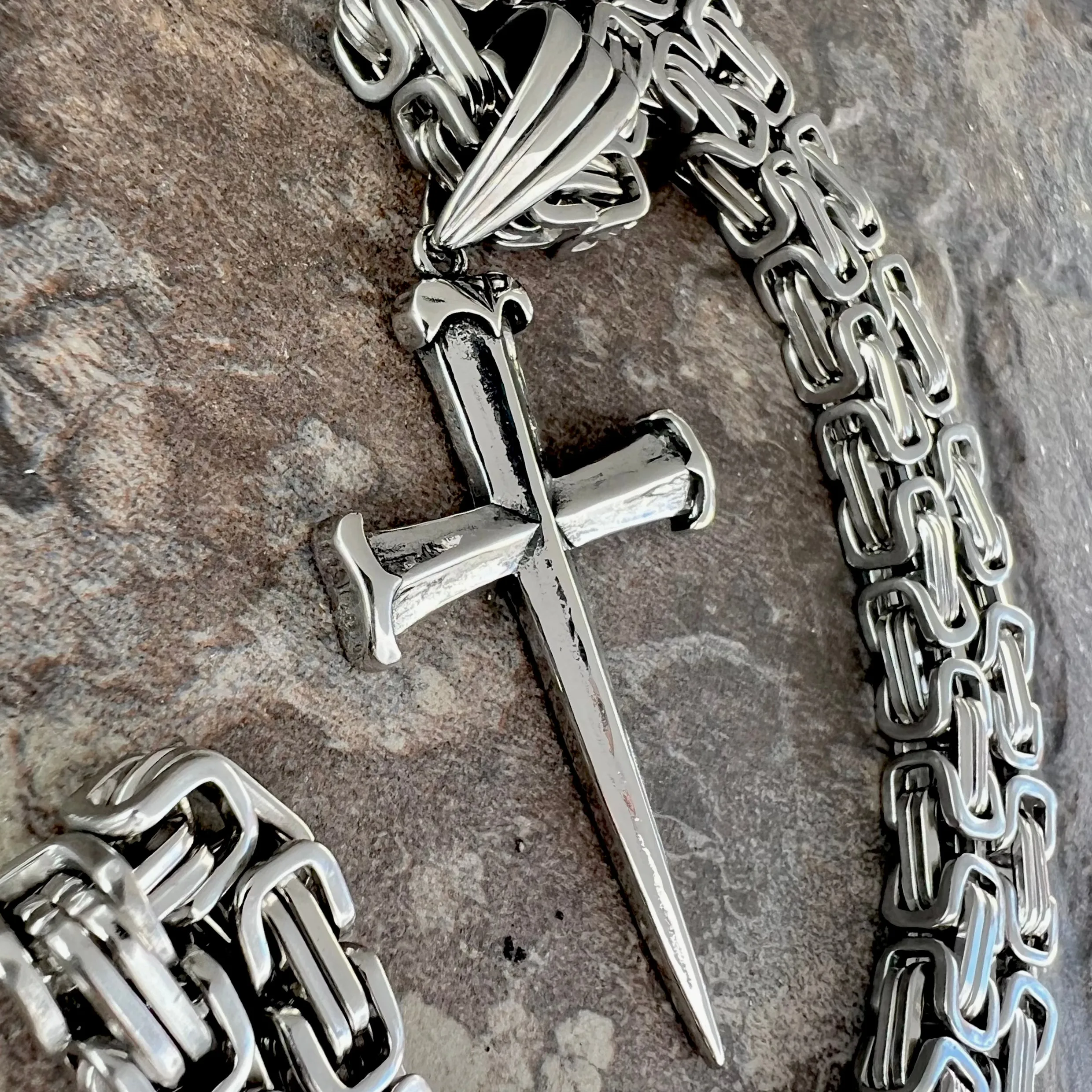 Sanity's Spike Cross Pendant - Necklace (730)
